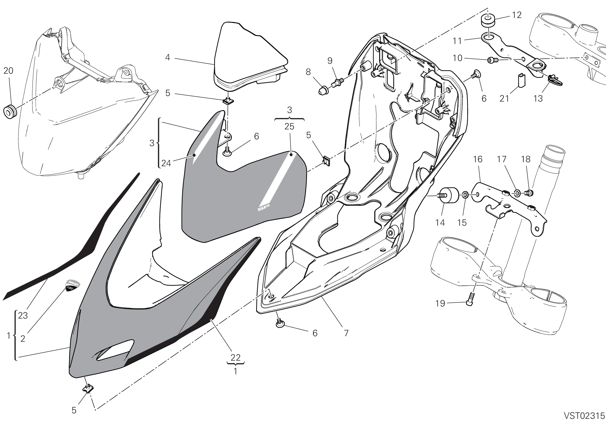 36A CAPOT AVANT POUR HYPERMOTARD 950 SP 2022