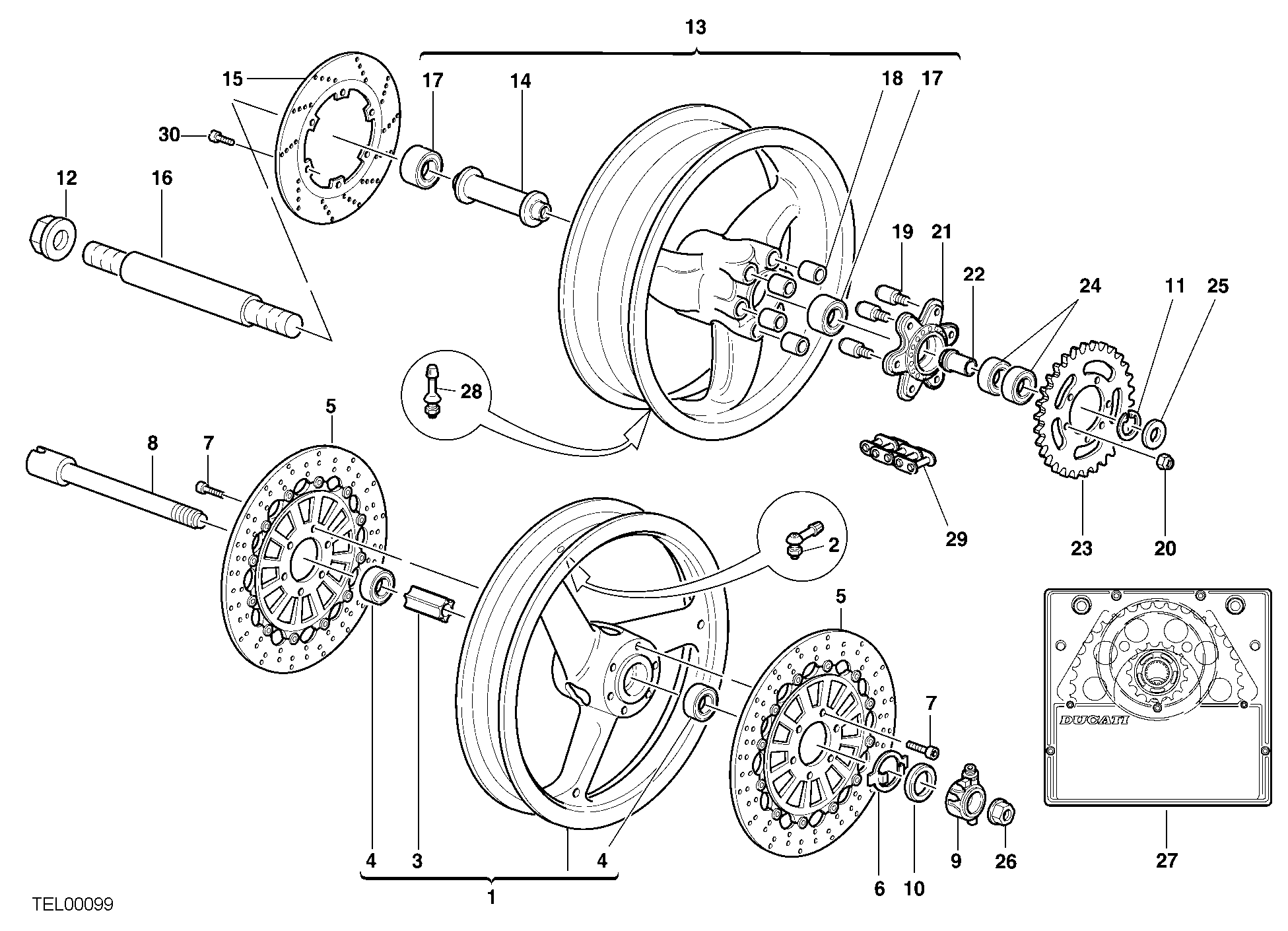 025 ROUES POUR MONSTER 900 2001