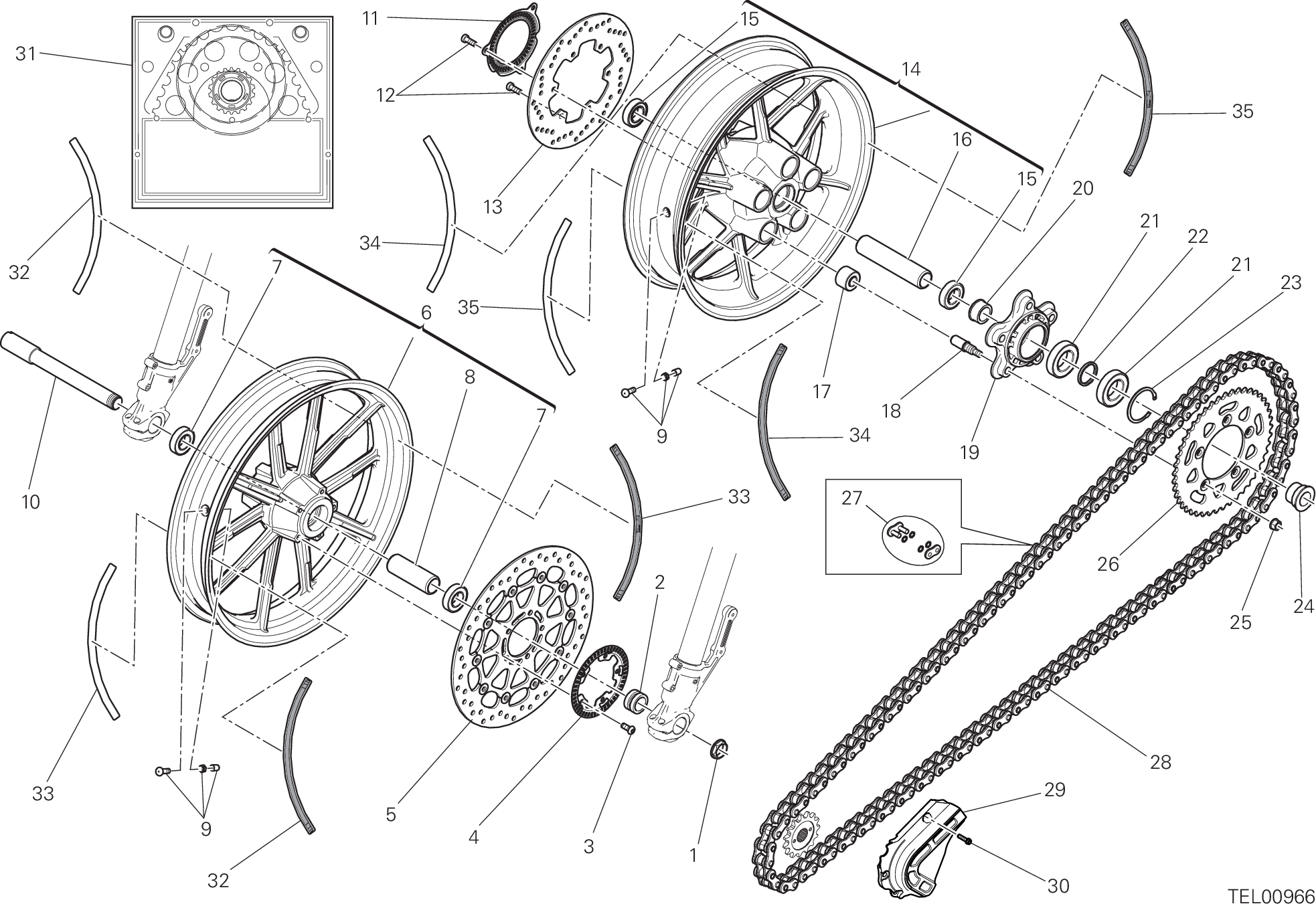 026 RUOTA ANTERIORE E POSTERIORE POUR SCRAMBLER FLAT TRACK PRO 2016