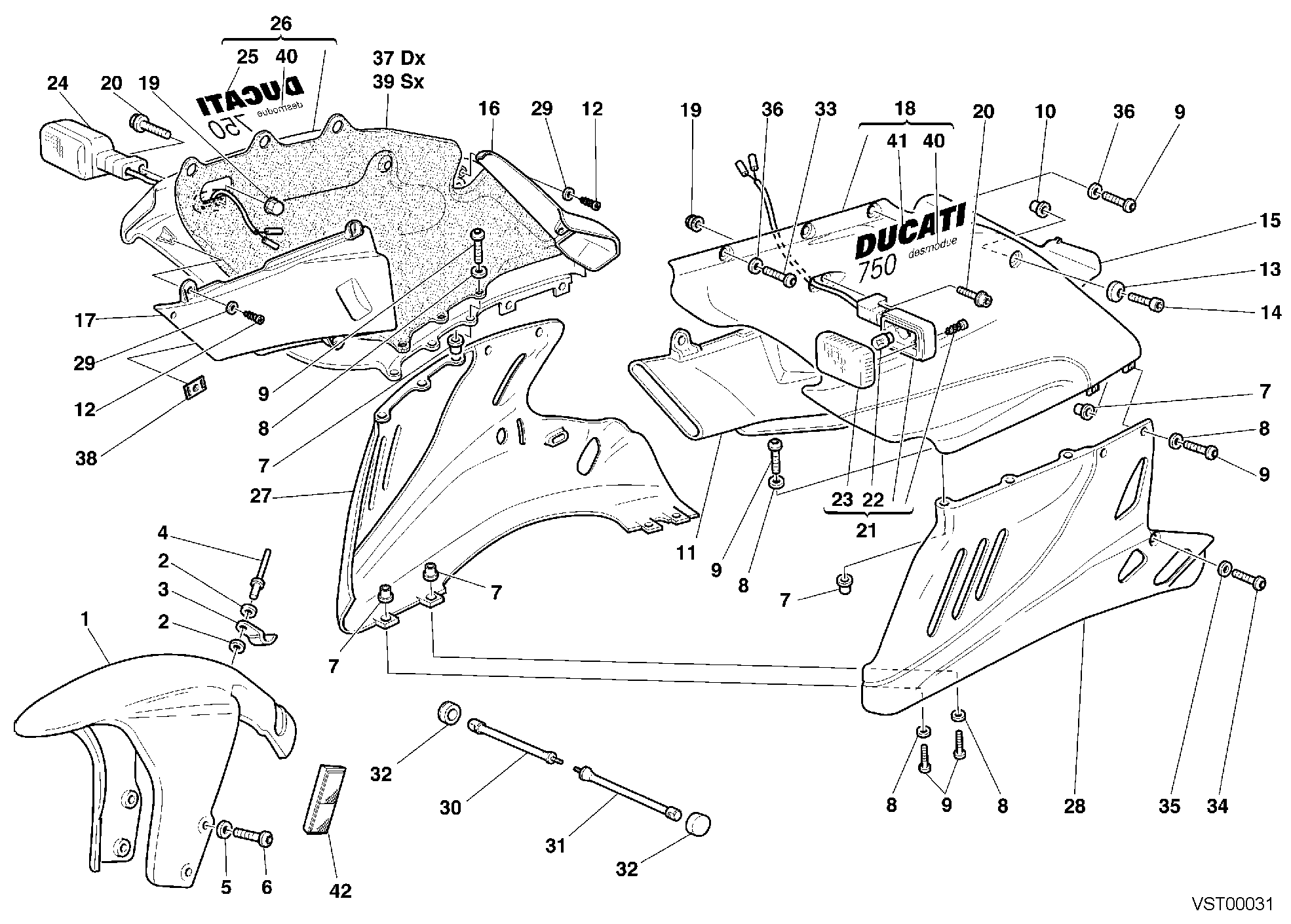 040 HABILLAGE POUR SUPERSPORT 750 SS 2000