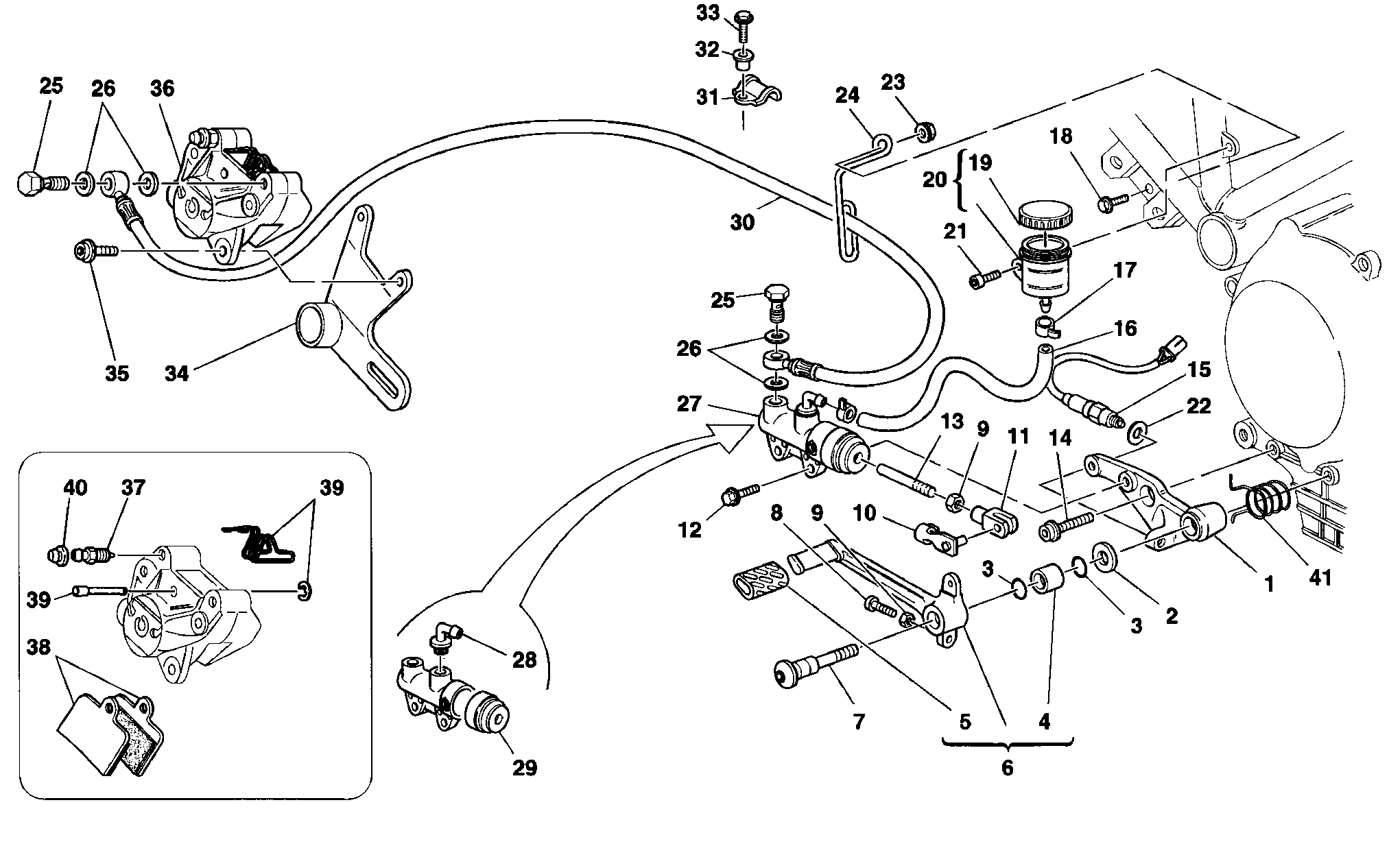 037 SYSTEME DE FREIN ARRIERE POUR SPORT TOURING ST2 1998
