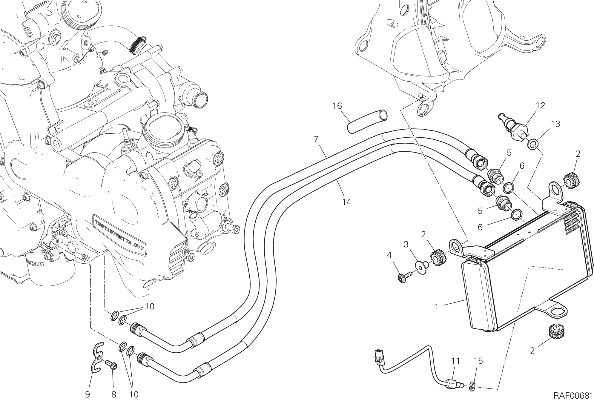 016 RADIATEUR A HUILE POUR MULTISTRADA 1260 ABS 2018