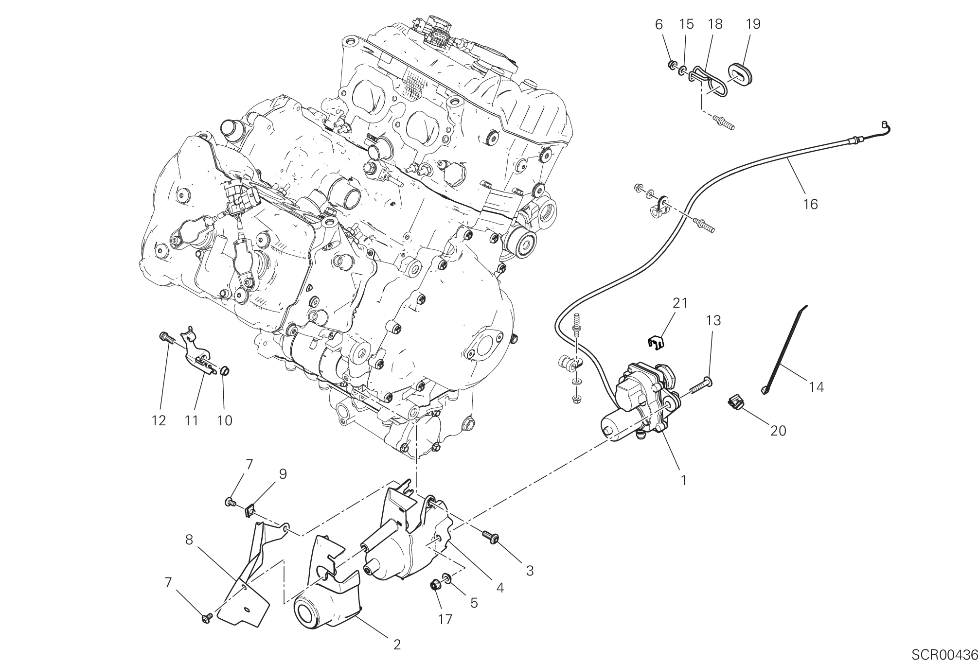 30D MOTEUR ELECTRIQUE SOUPAPE ECHAPPEMENT POUR DIAVEL V4 2023