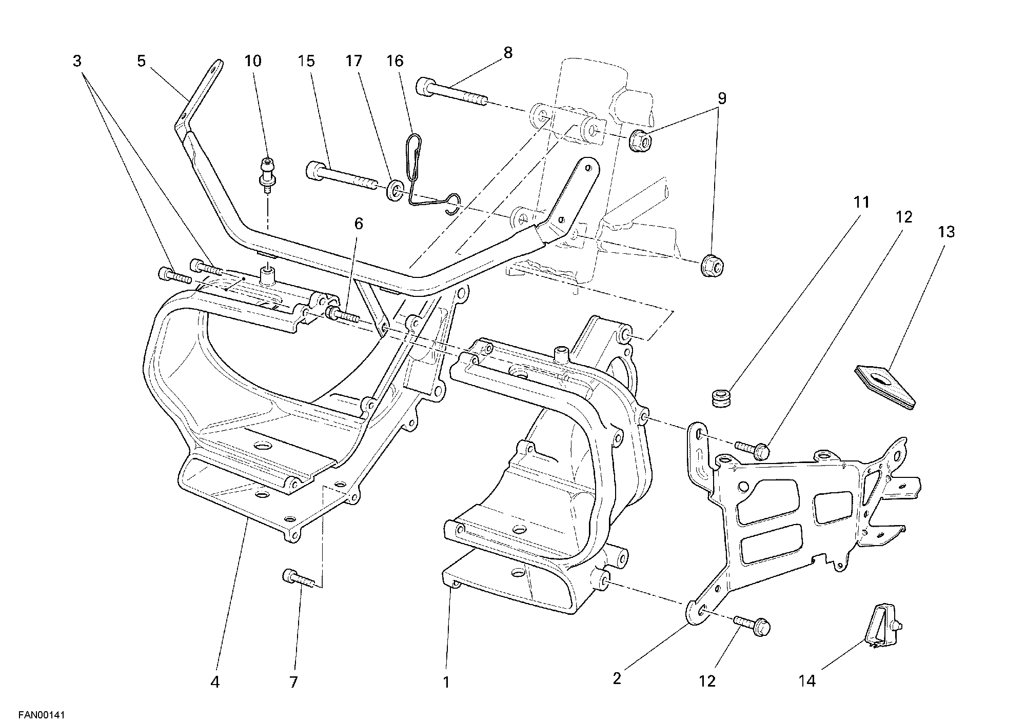 022 SUPPORT FEU AVANT POUR SPORT TOURING ST3 S ABS 2006