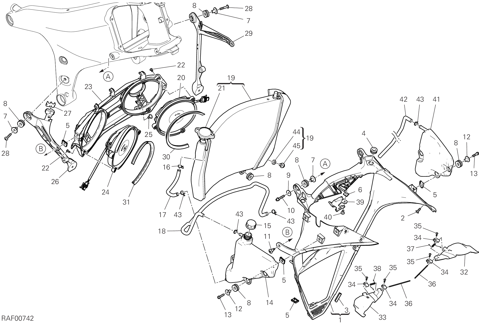 25A RADIATEUR DEAU POUR SUPERBIKE PANIGALE V4 SP 2021