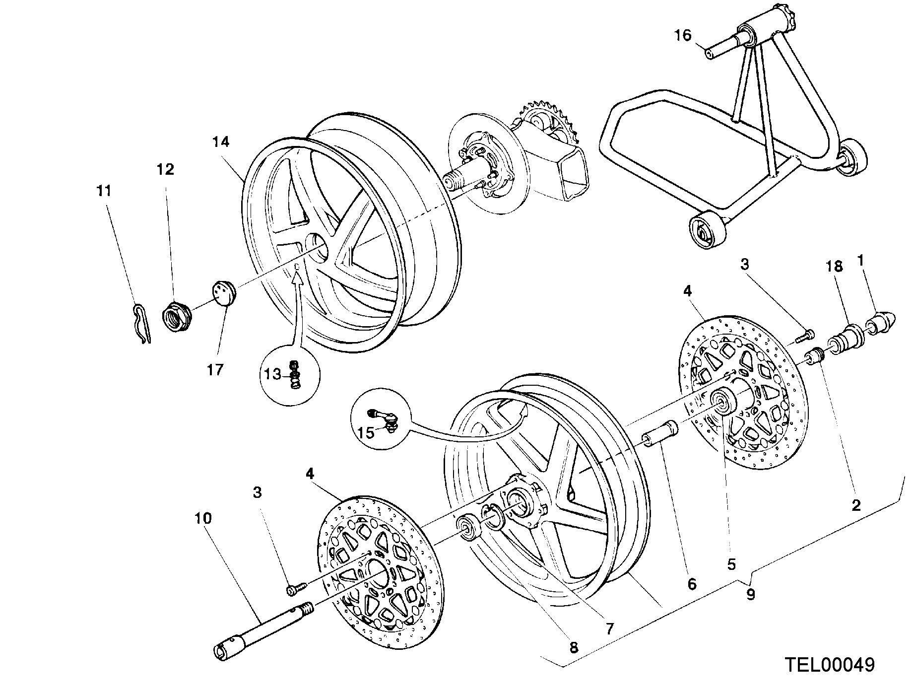 027 ROUES POUR SUPERBIKE 996 RS 2000