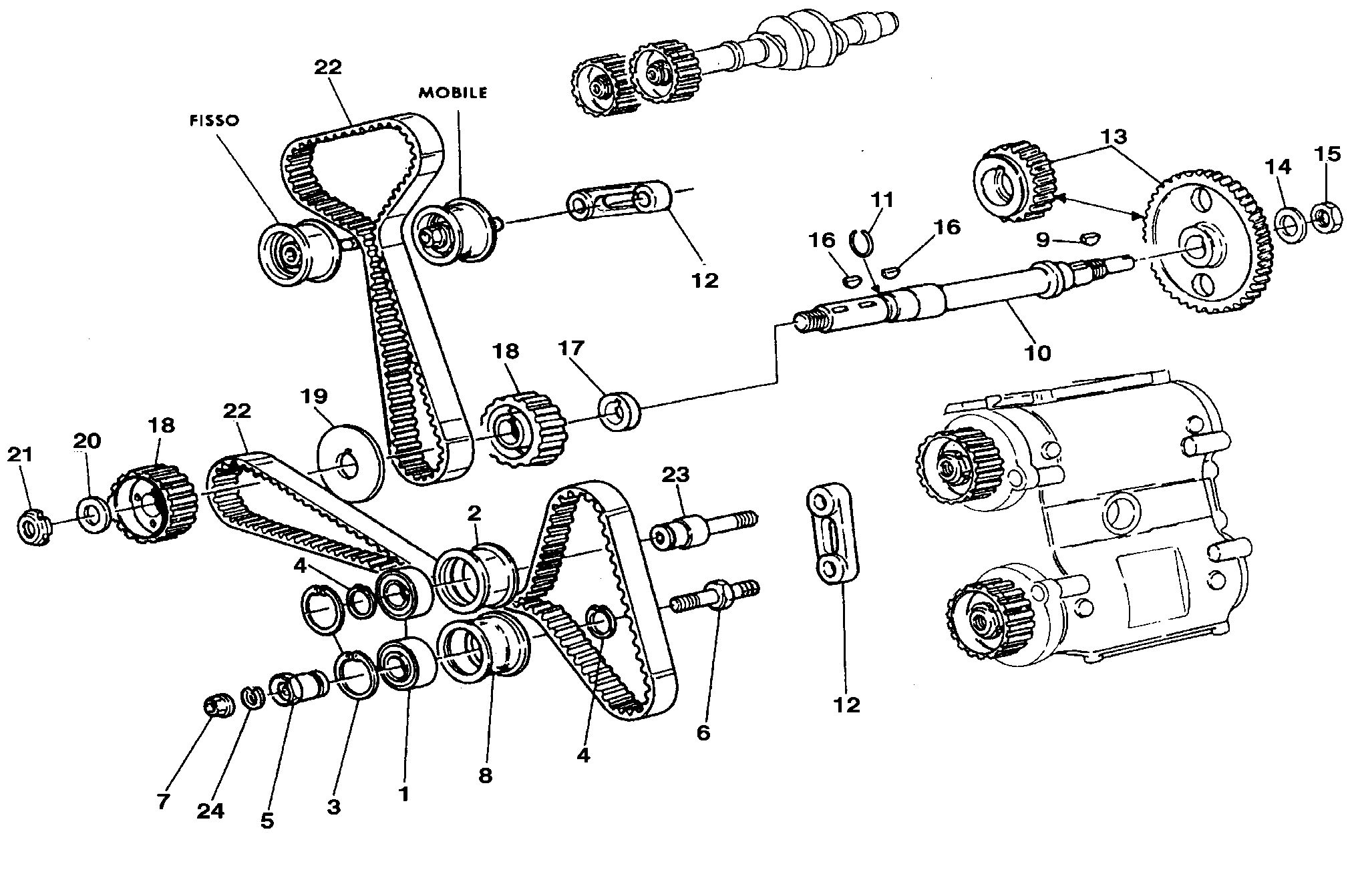 008 COURROIE DISTRIBUTION POUR SUPERBIKE 748 R SINGLE SEAT 1998