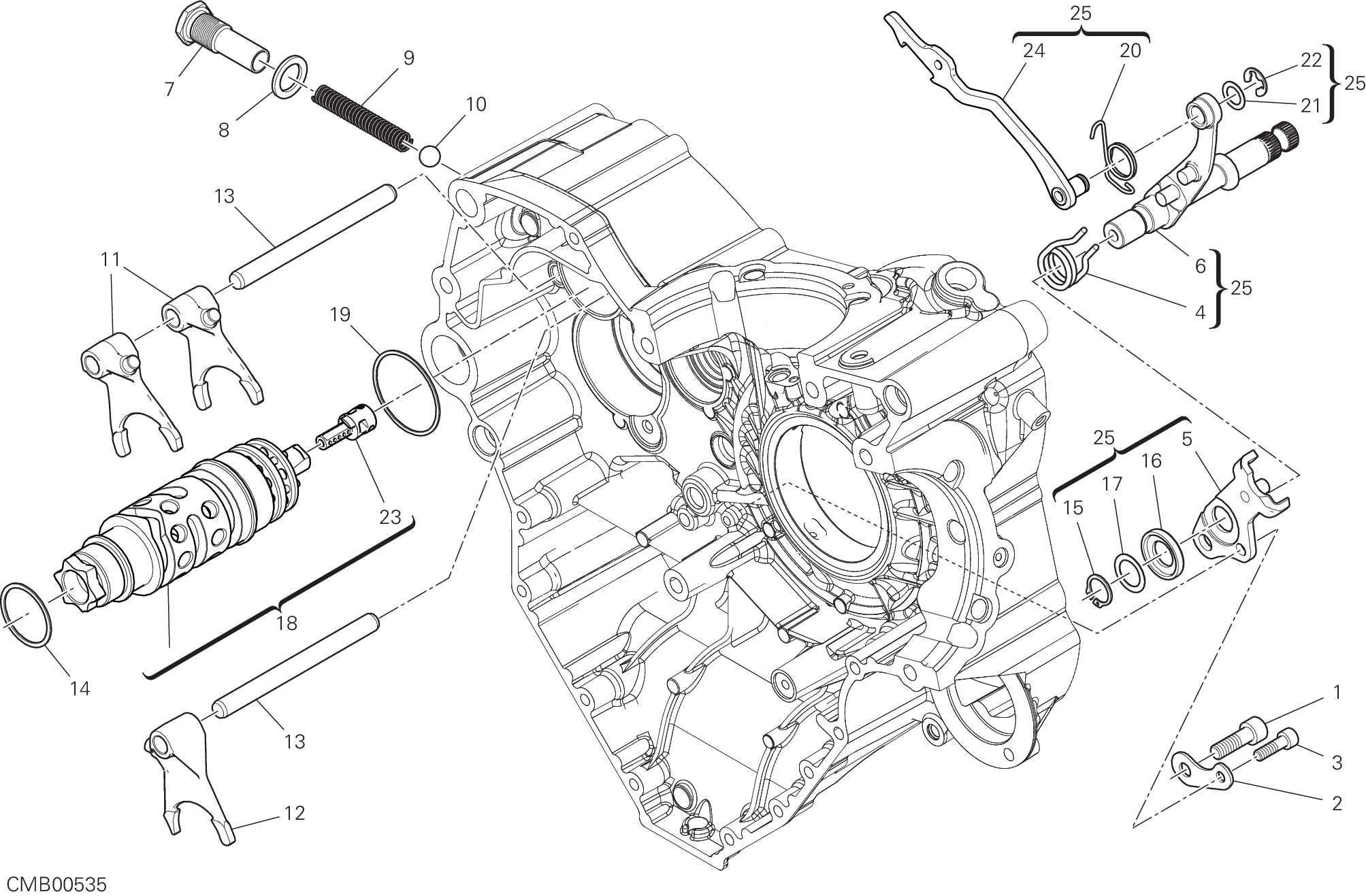 02A TAMBOUR CHANGEMENT VITESSE FOURCHETTE POUR DIAVEL 1260 S 2022