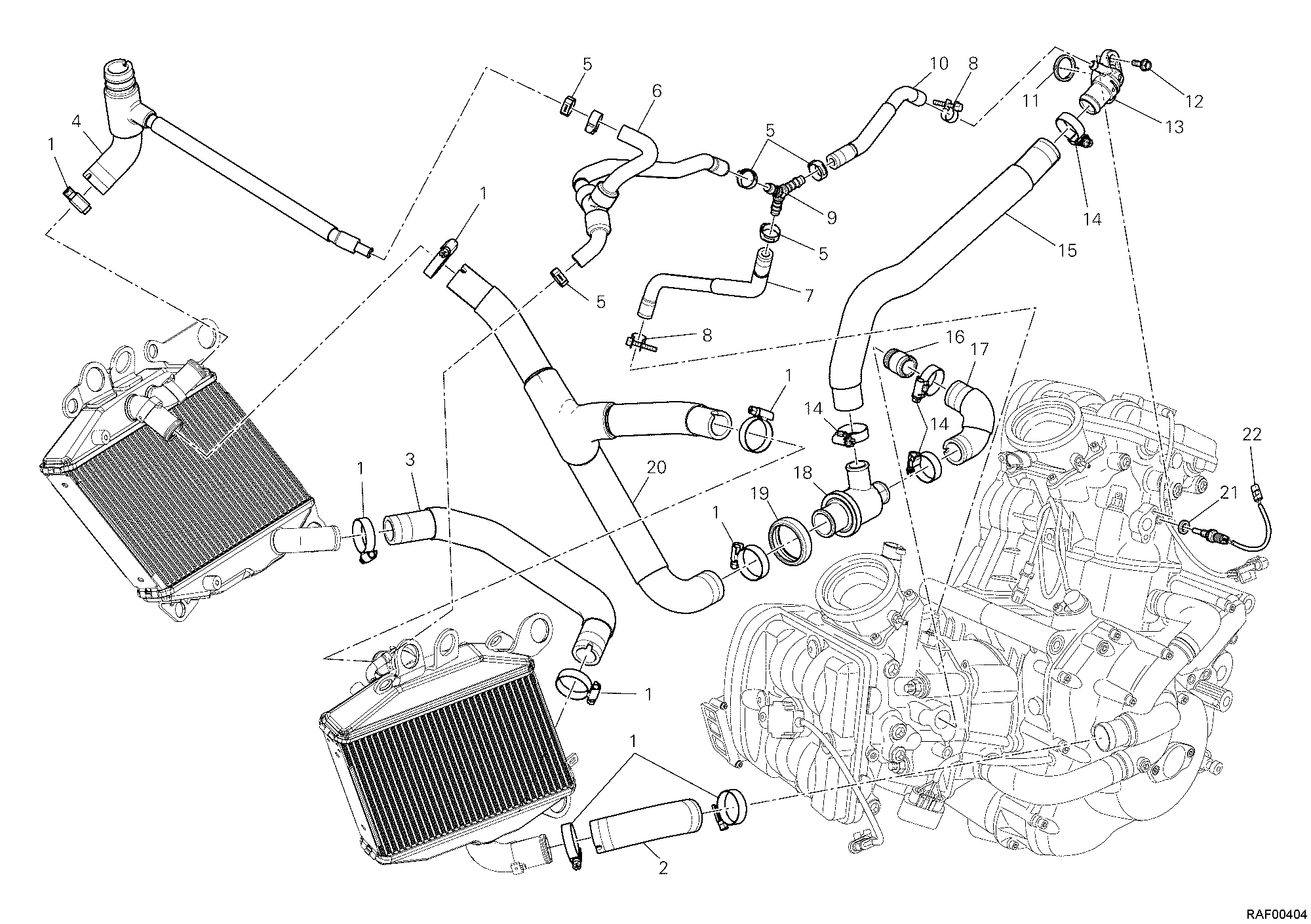 031 CIRCUIT DE REFROIDISSEMENT POUR DIAVEL CARBON 2011