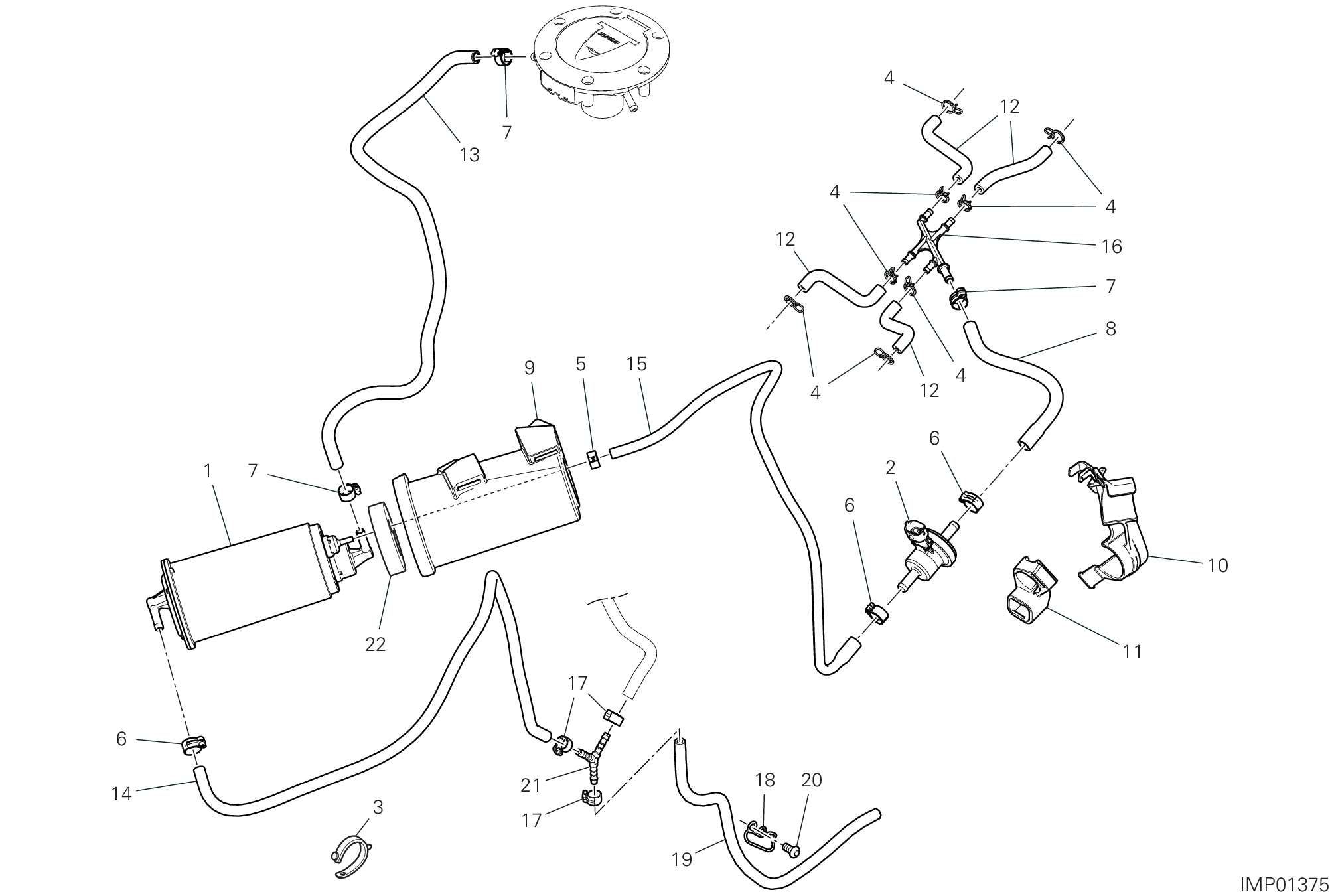 30C FILTRE CANISTER POUR MULTISTRADA V4 2023