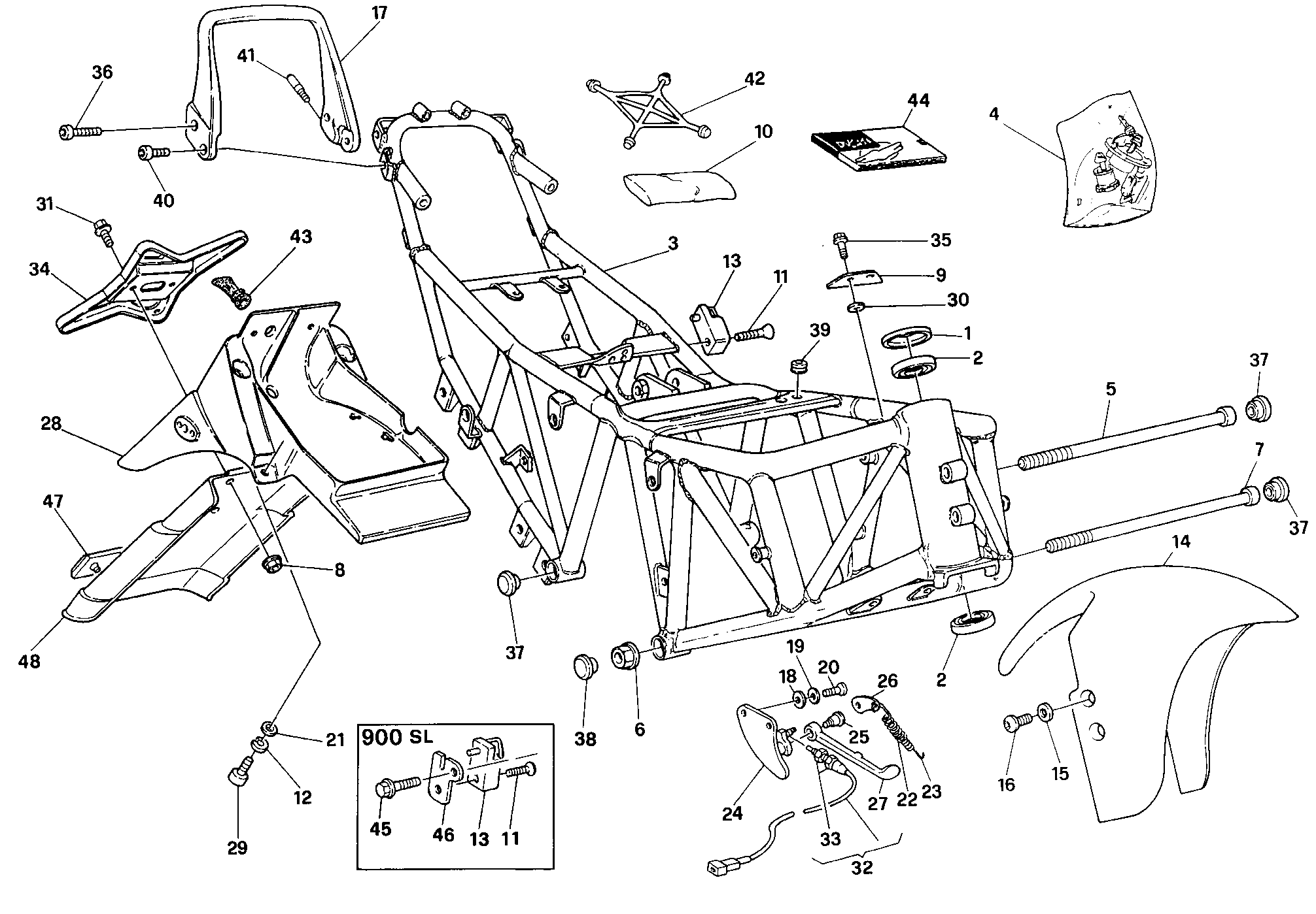 127 CADRE FM 012262 POUR SUPERSPORT 900 SS 1992
