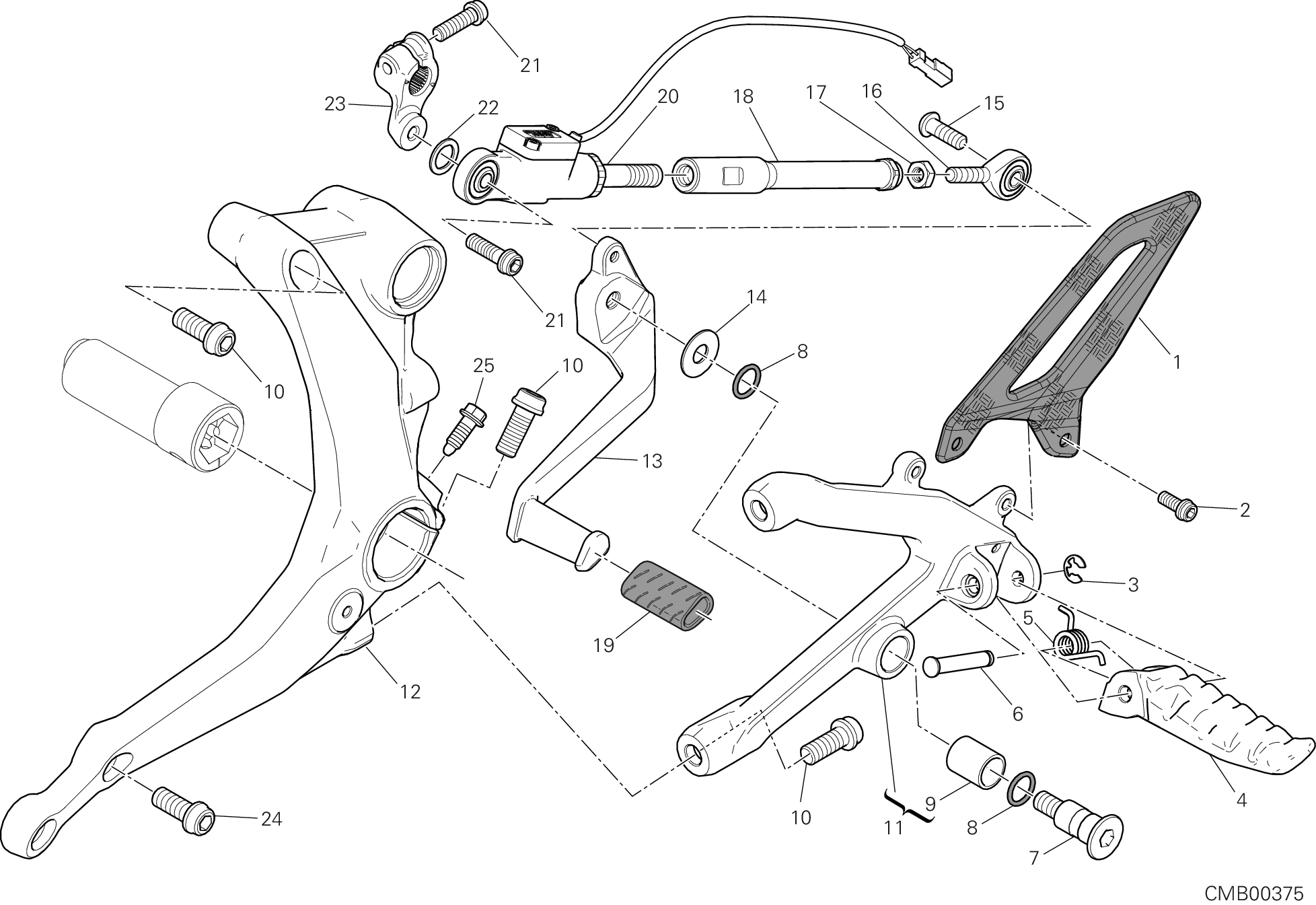 016 REPOSE PIED GAUCHE POUR SUPERBIKE 1199 PANIGALE R USA 2013