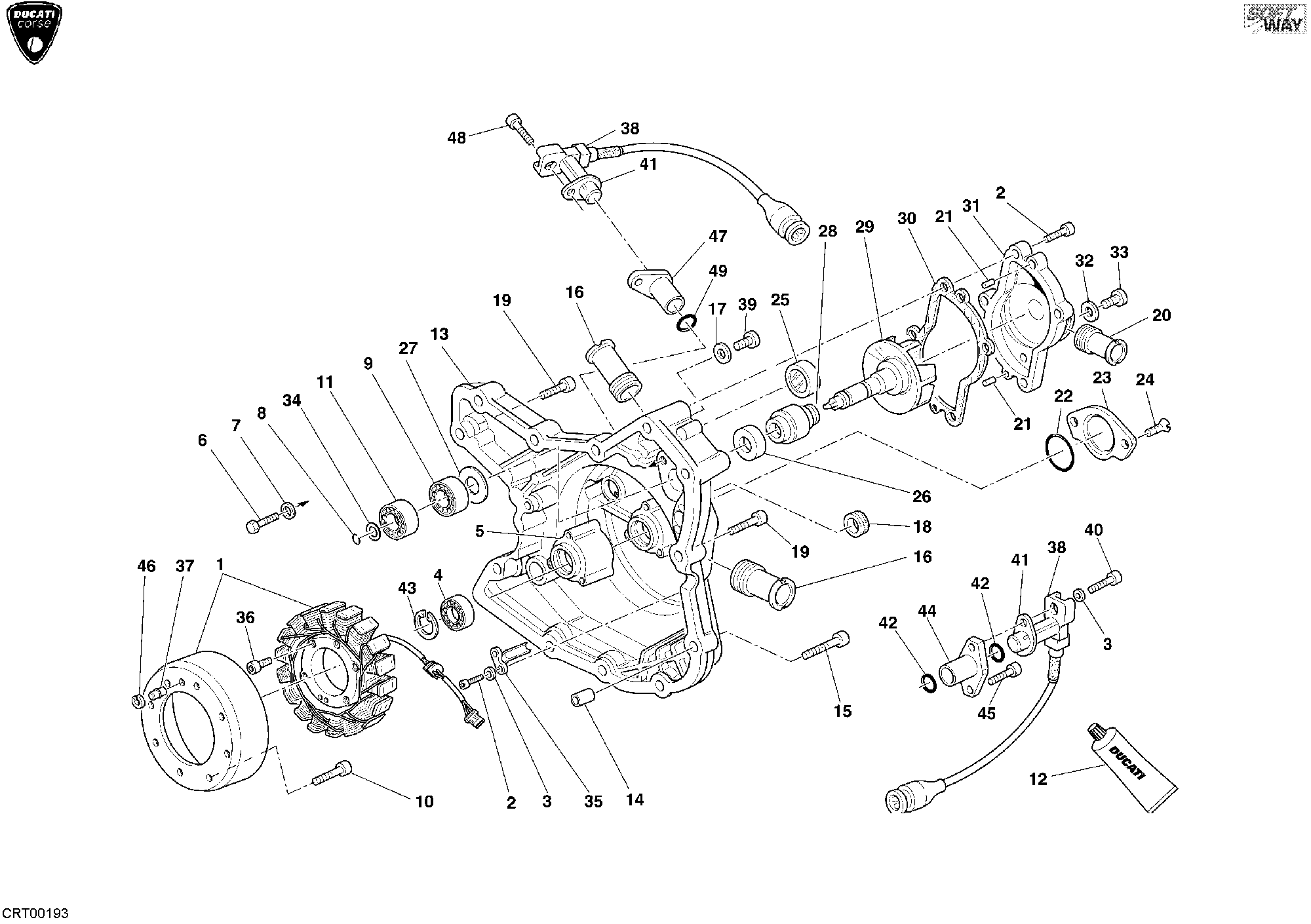 011 COUVERCLE GENERATEUR POUR SUPERBIKE 999 RS 2004