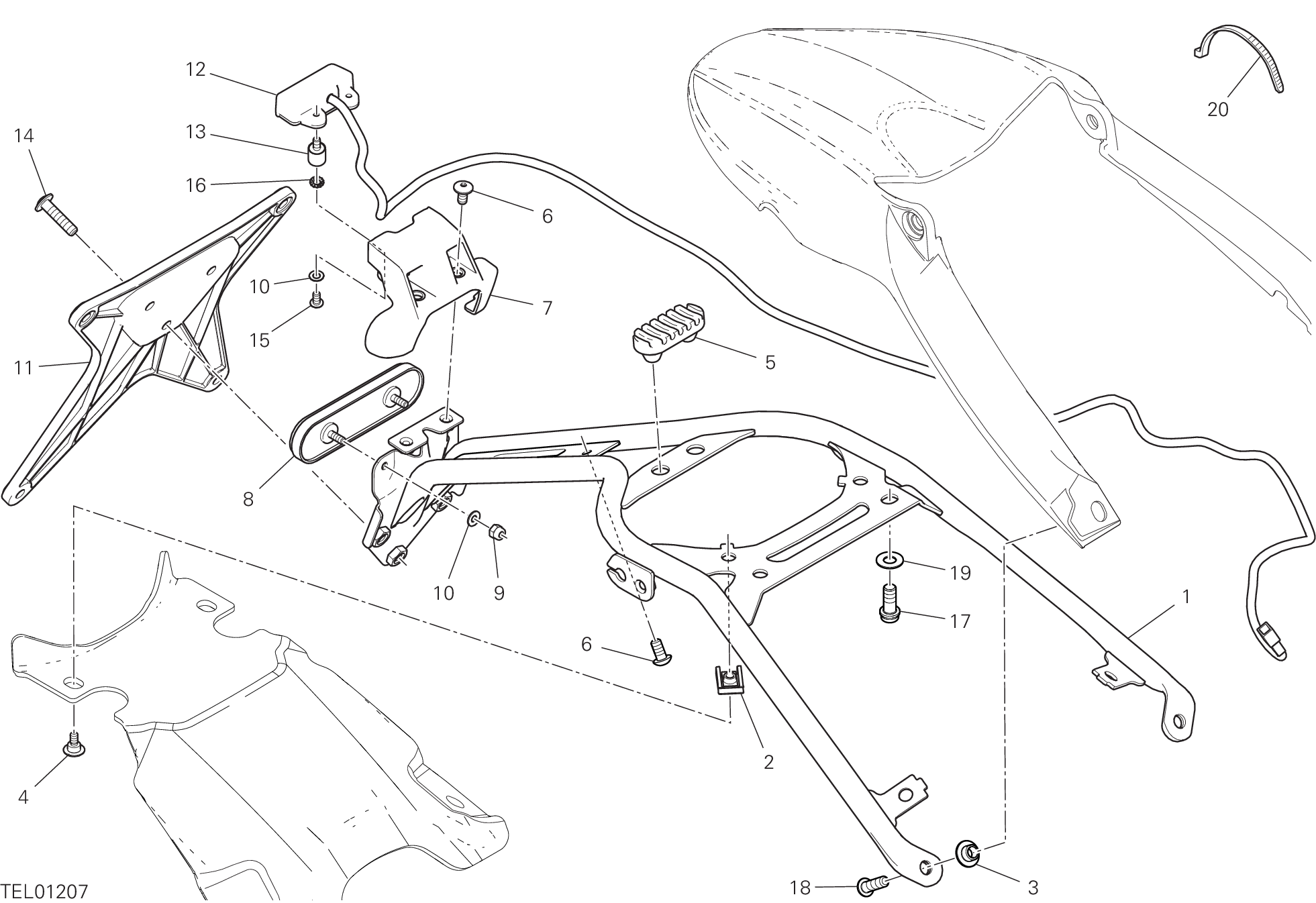 21A PORTE BALAI POUR SCRAMBLER DESERT SLED 2021