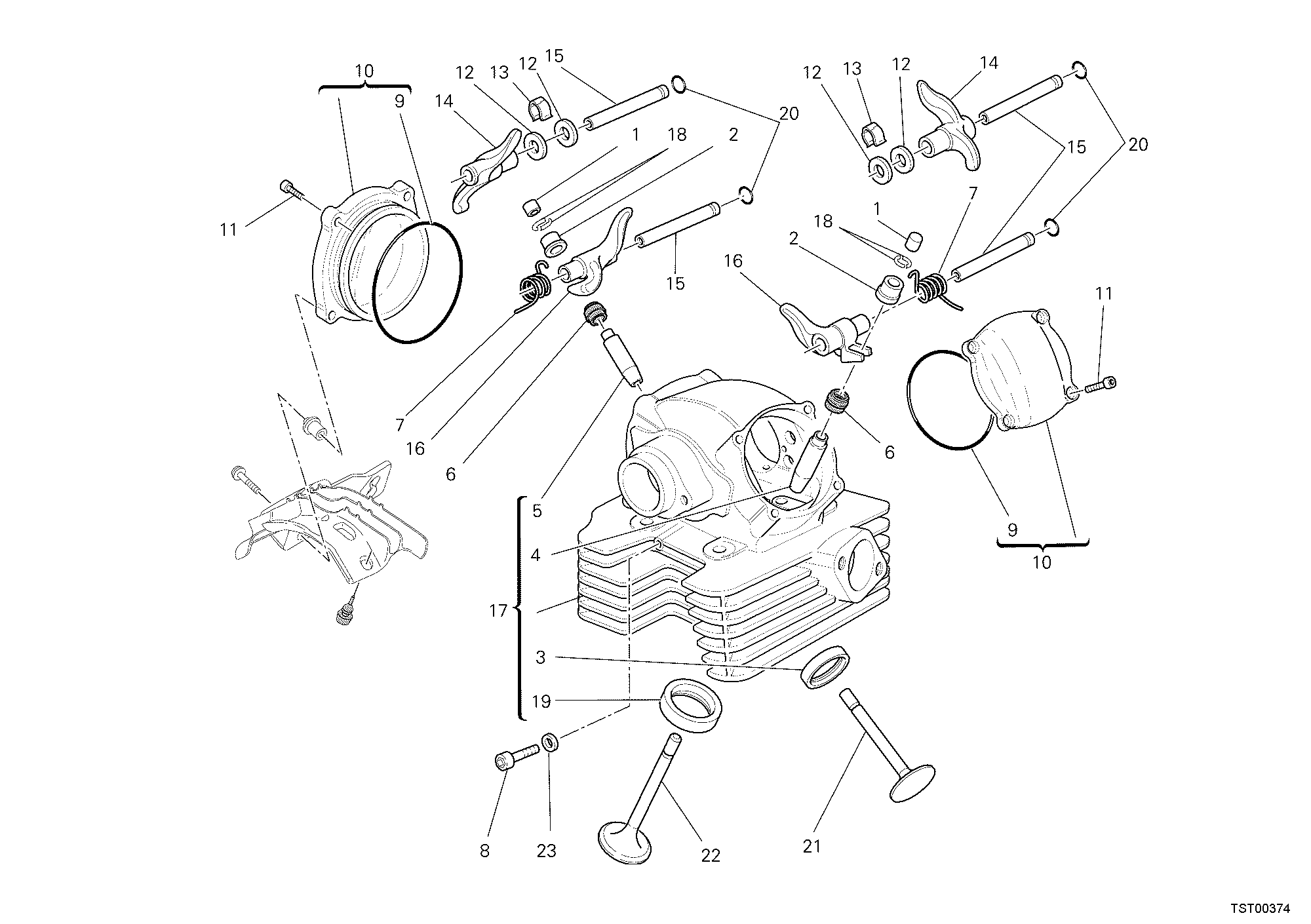 014 CULASSE VERTICALE POUR MONSTER 696 ABS 2010