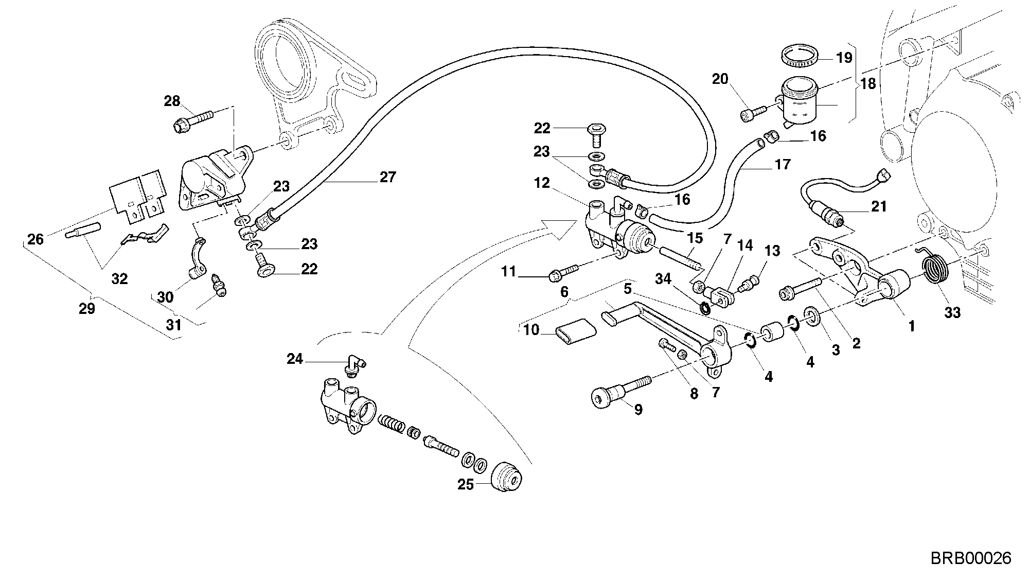 026 SYSTEME DE FREIN ARRIERE POUR SUPERBIKE 996 SPS 2000