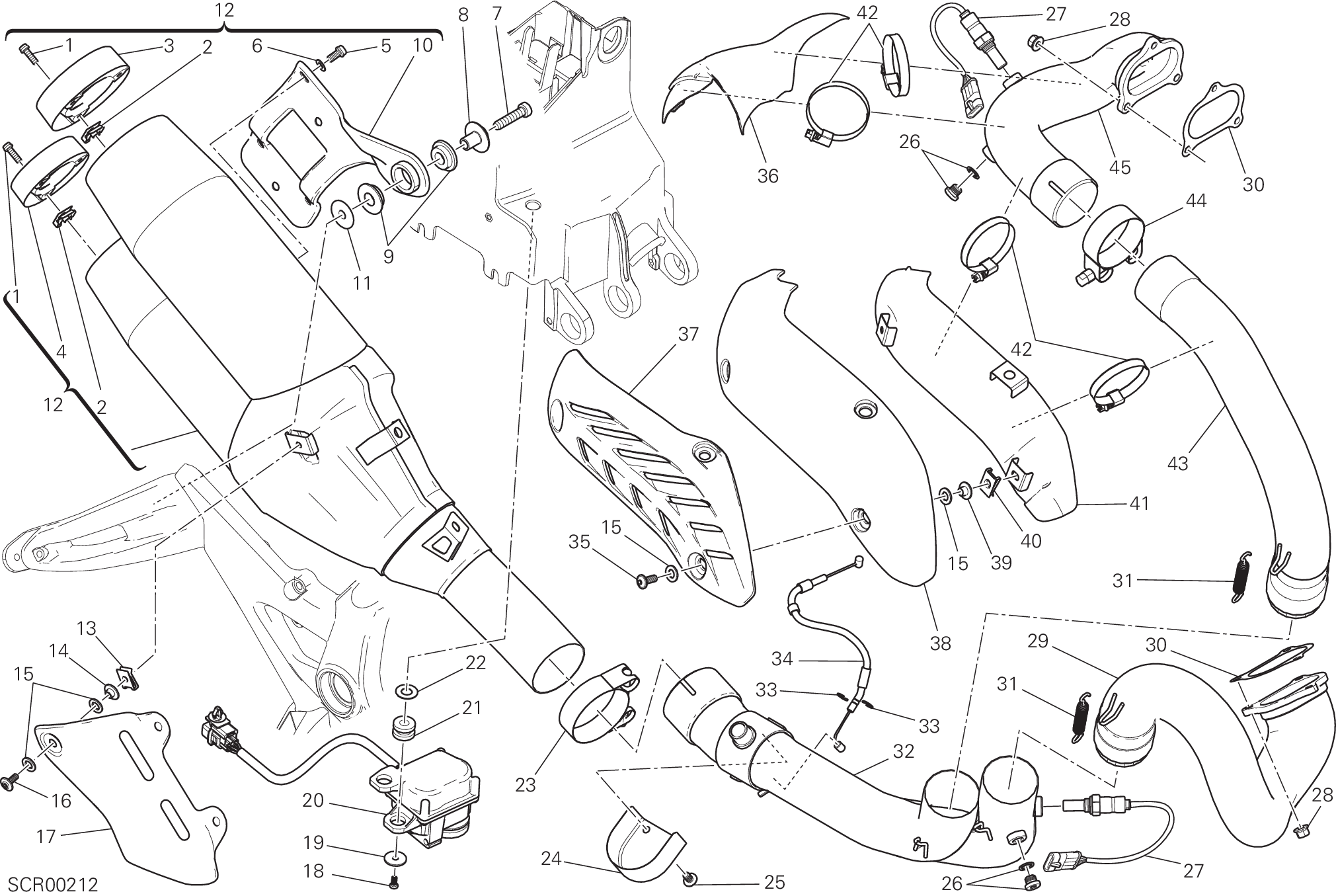 019 ECHAPPEMENT POUR MONSTER 1200 S 2014