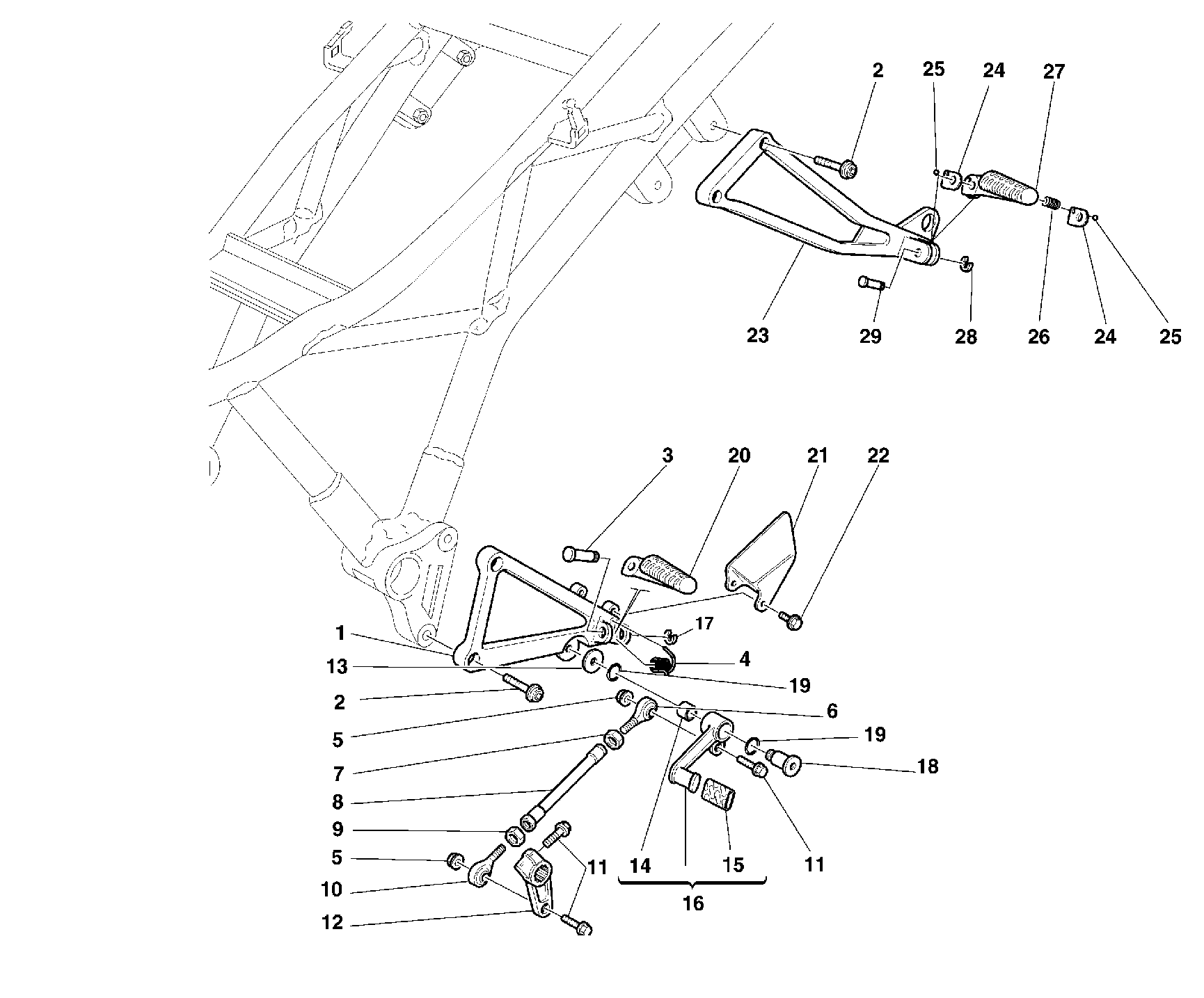 200 REPOSE PIED GAUCHE POUR SUPERSPORT 900 SS 1999