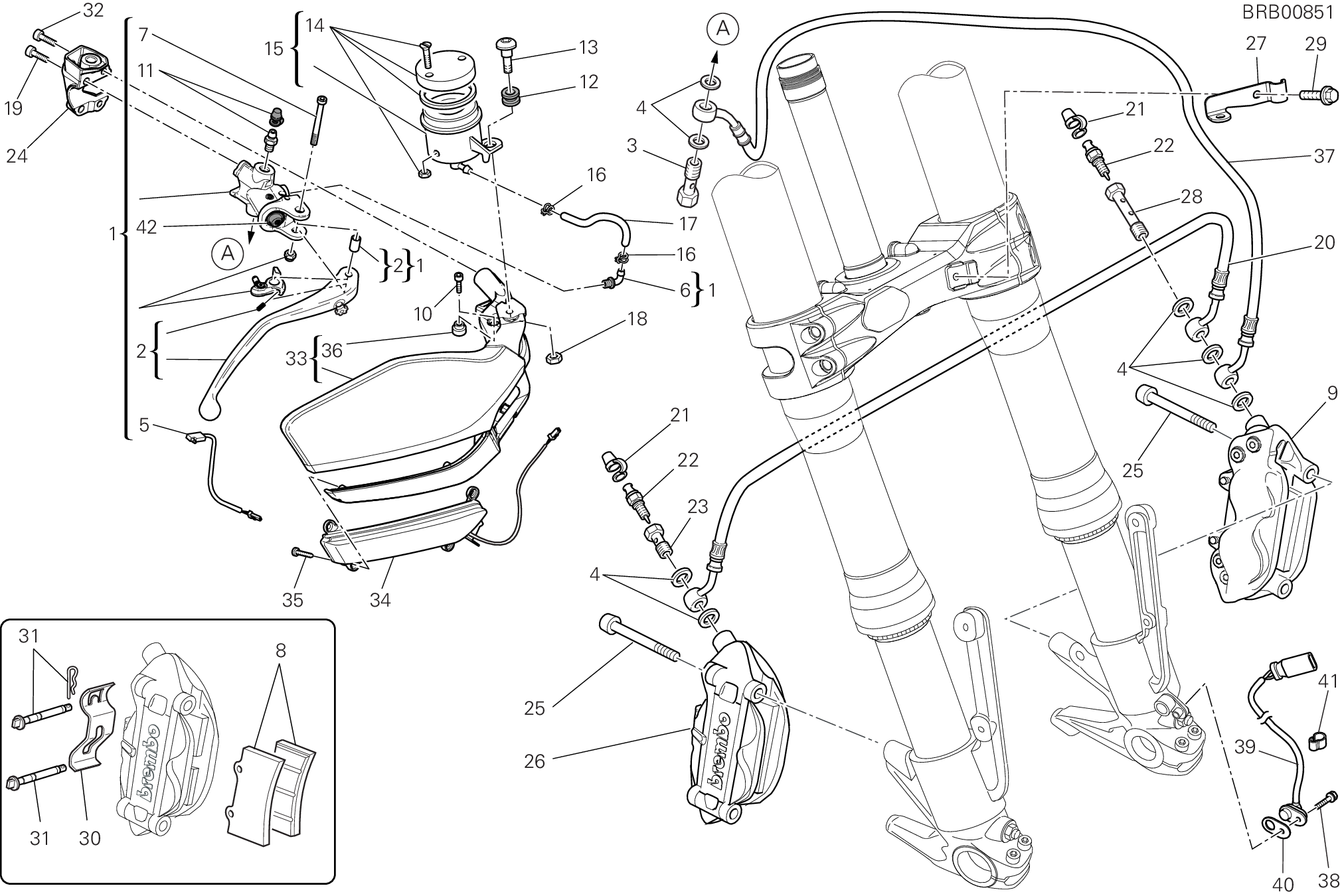 024 SYSTEME DE FREIN AVANT POUR MULTISTRADA 1200 2012