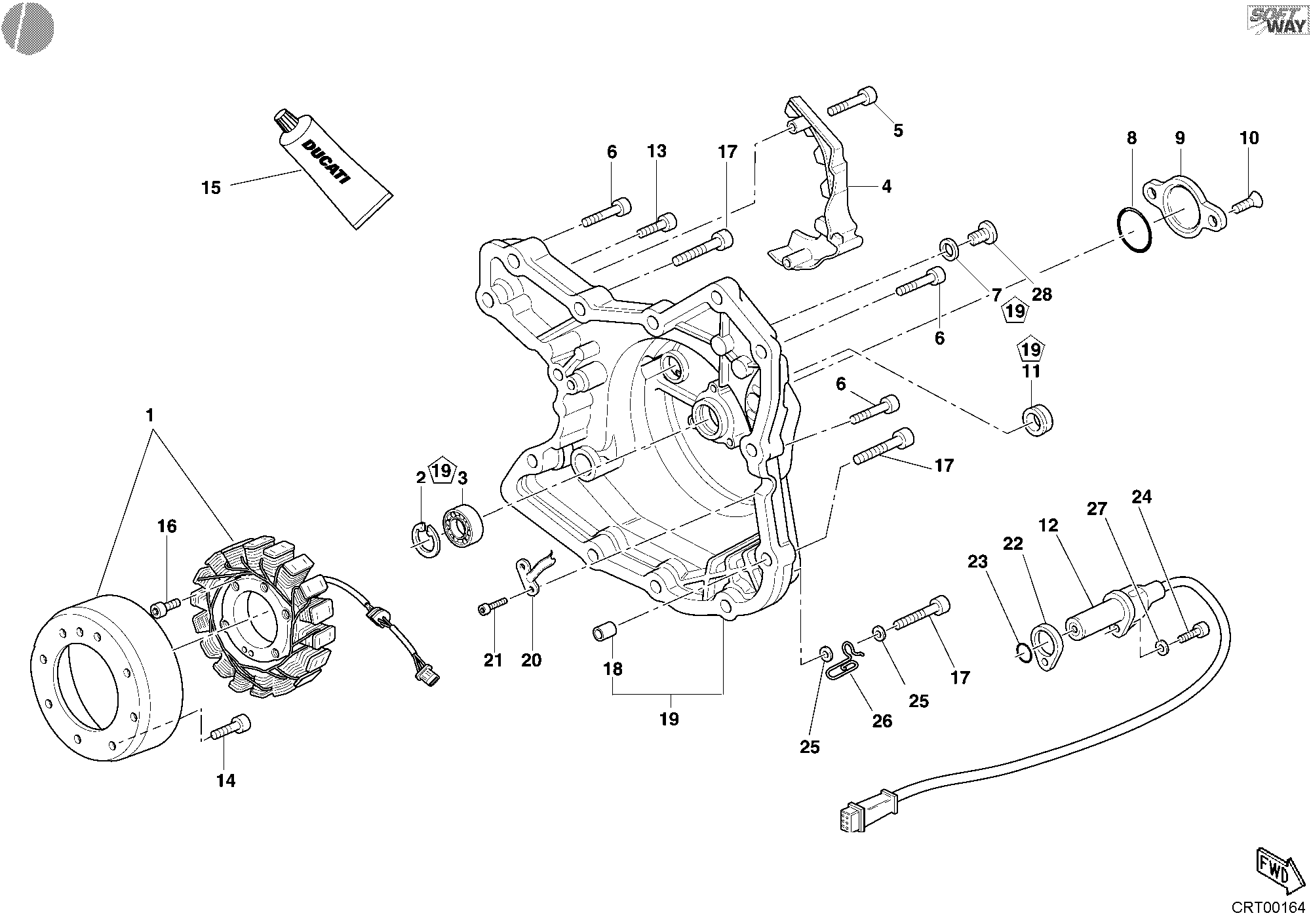 011 COUVERCLE GENERATEUR POUR MULTISTRADA 1000 2003