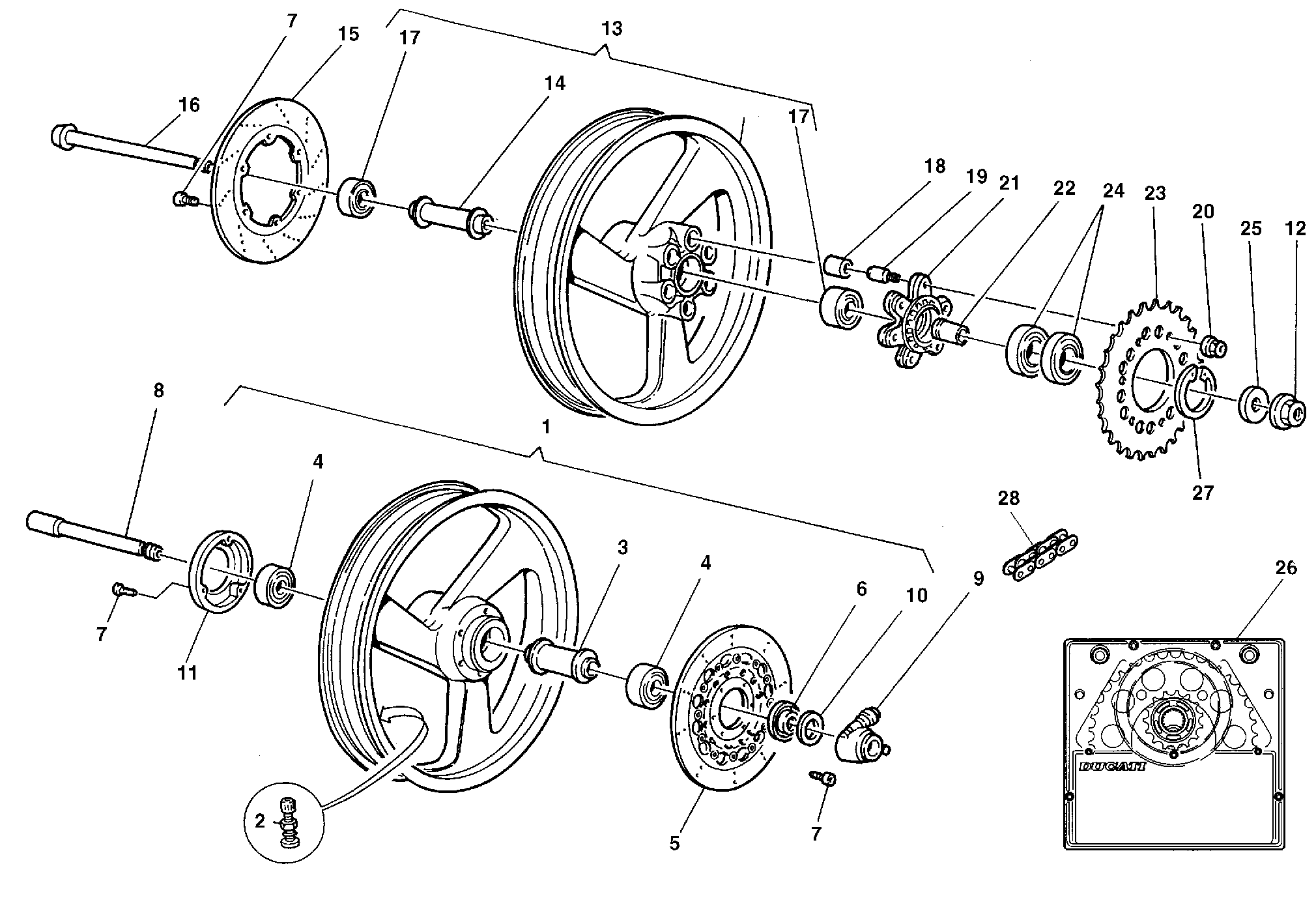 240 ROUES POUR MONSTER 600 1999