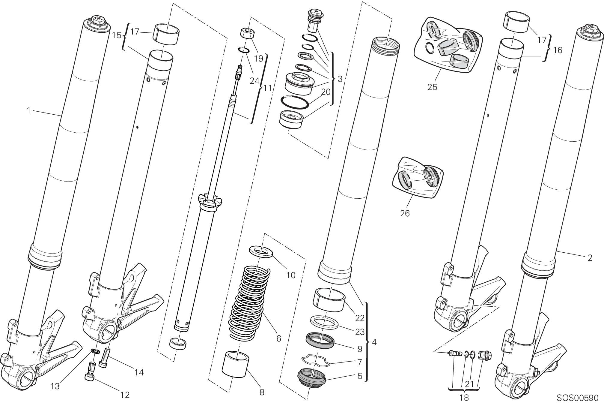 21A FOURCHE AVANT POUR STREETFIGHTER 848 2015
