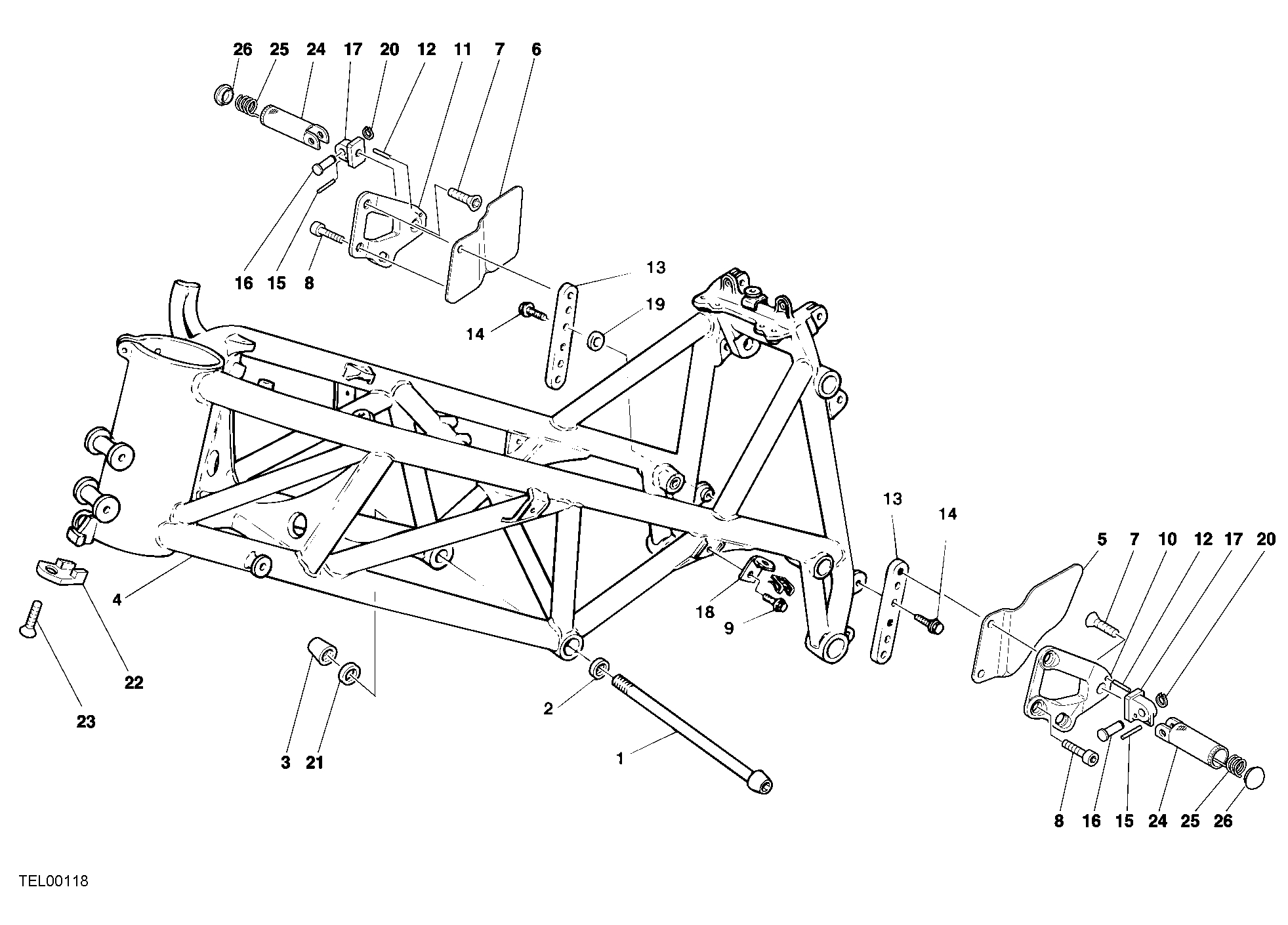 023 CADRE POUR SUPERBIKE 748 RS 2001