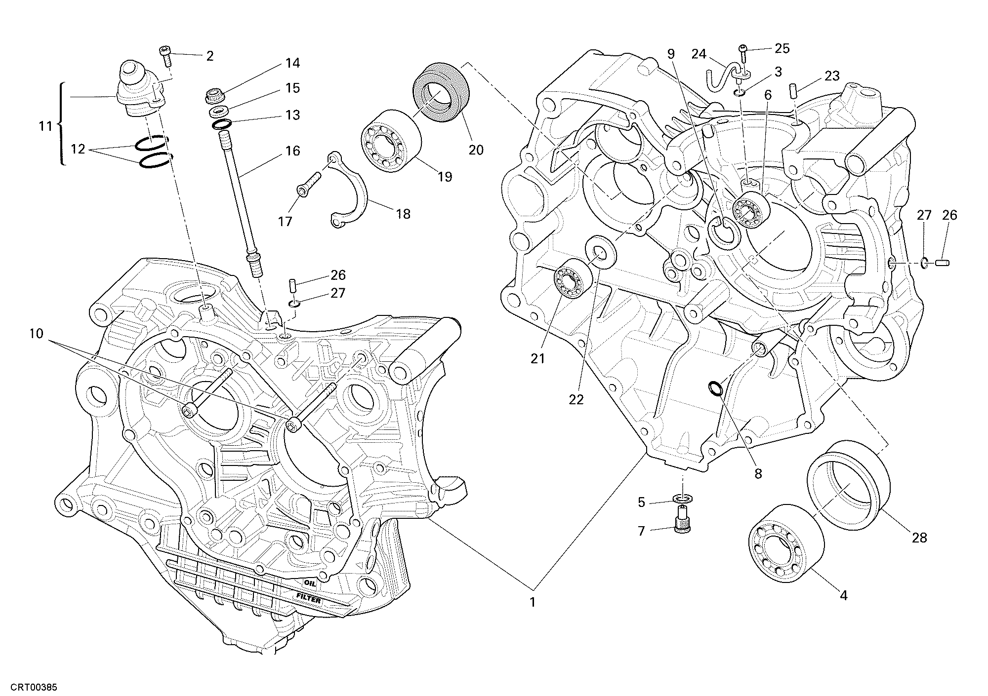 010 CARTER MOTEUR POUR SUPERBIKE 1098 S 2007