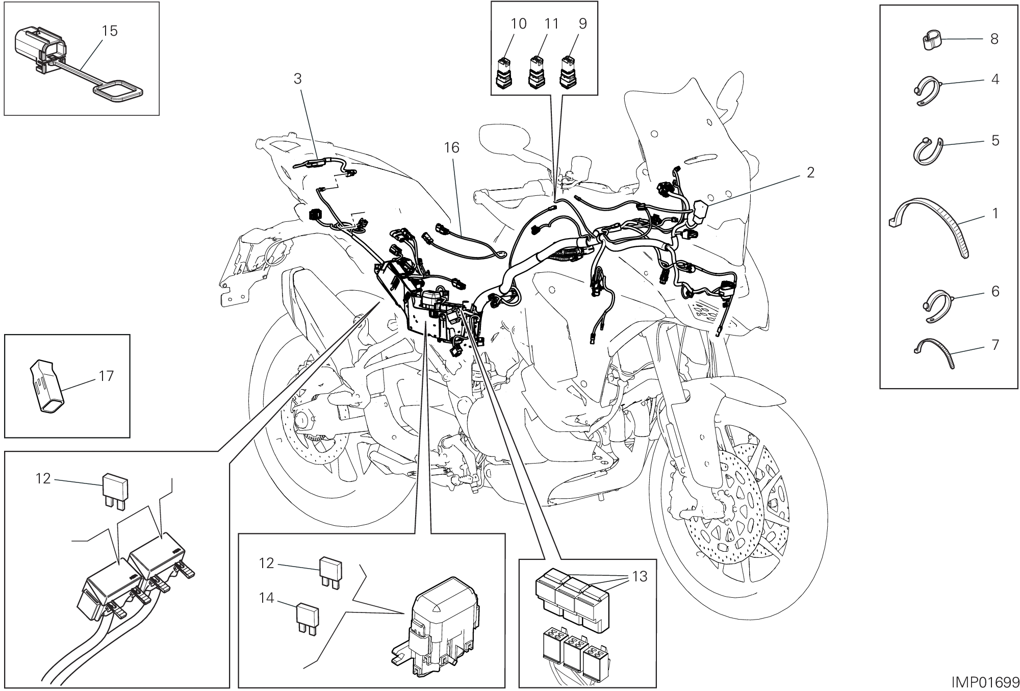 13B CIRCUIT ELECTRIQUE VEHICULE POUR MULTISTRADA V4 PIKES PEAK 2025