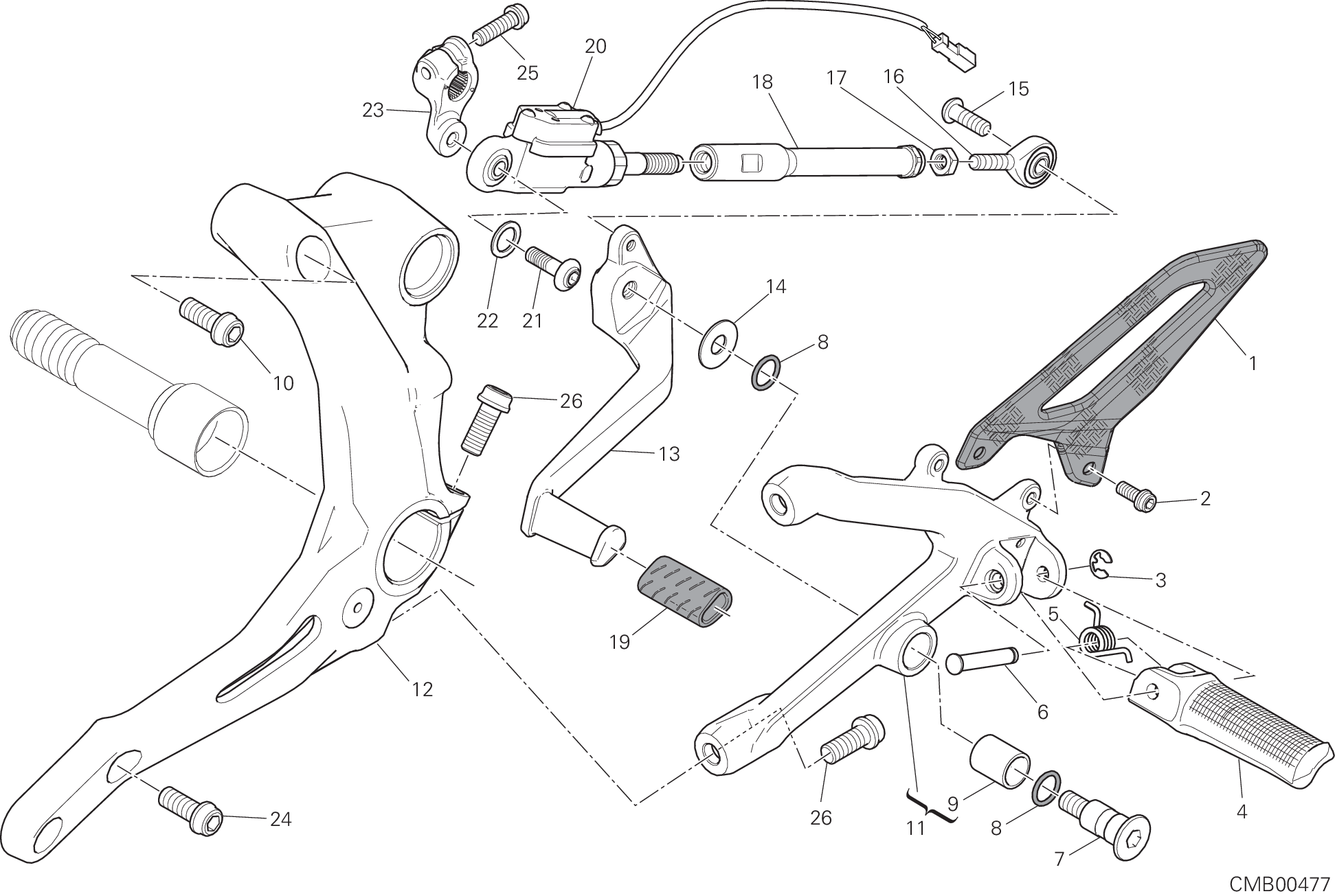 016 REPOSE PIED GAUCHE POUR SUPERBIKE 1299R FINAL EDITION 2018