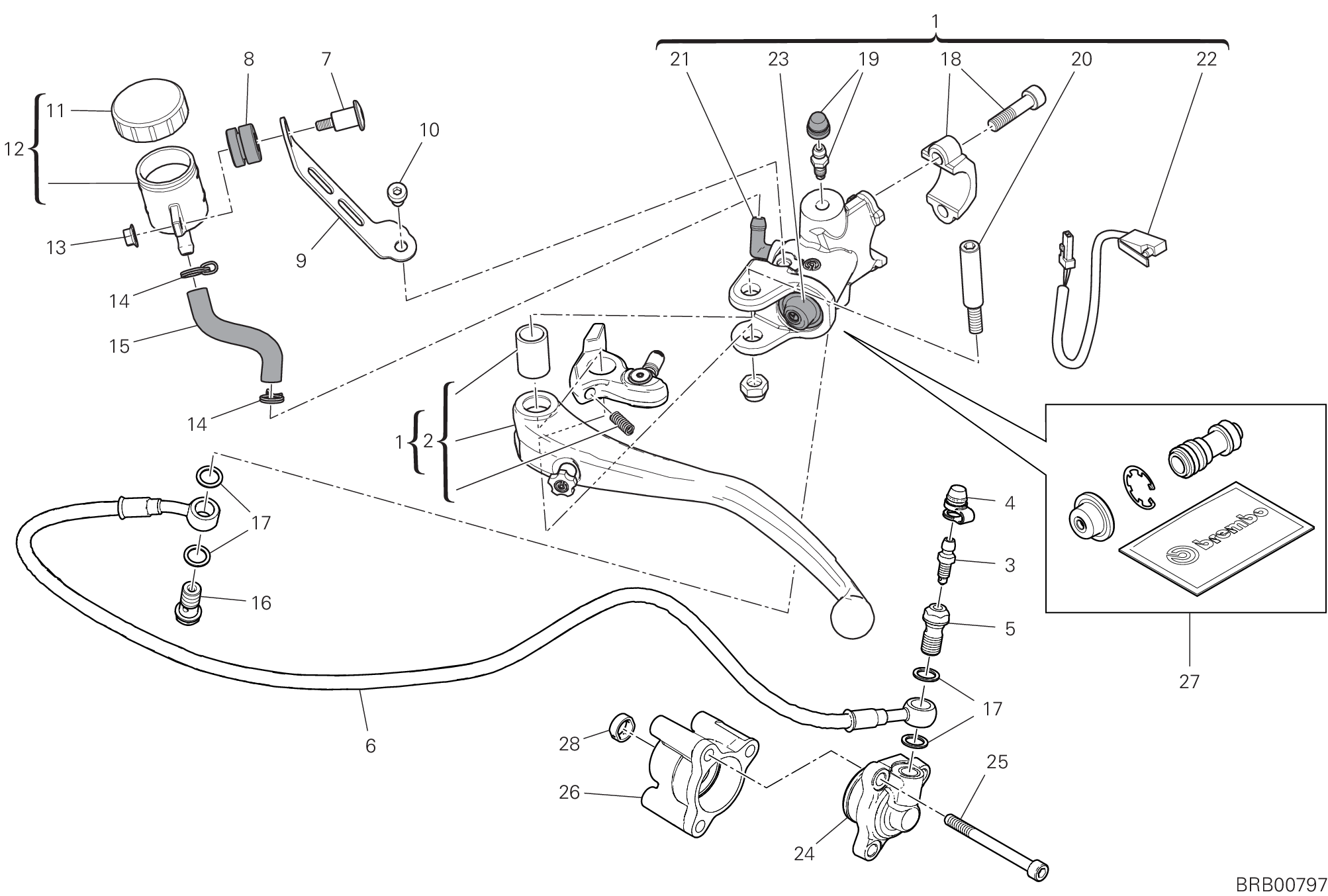 22B COMANDO FRIZIONE POUR SUPERBIKE PANIGALE V2 2022