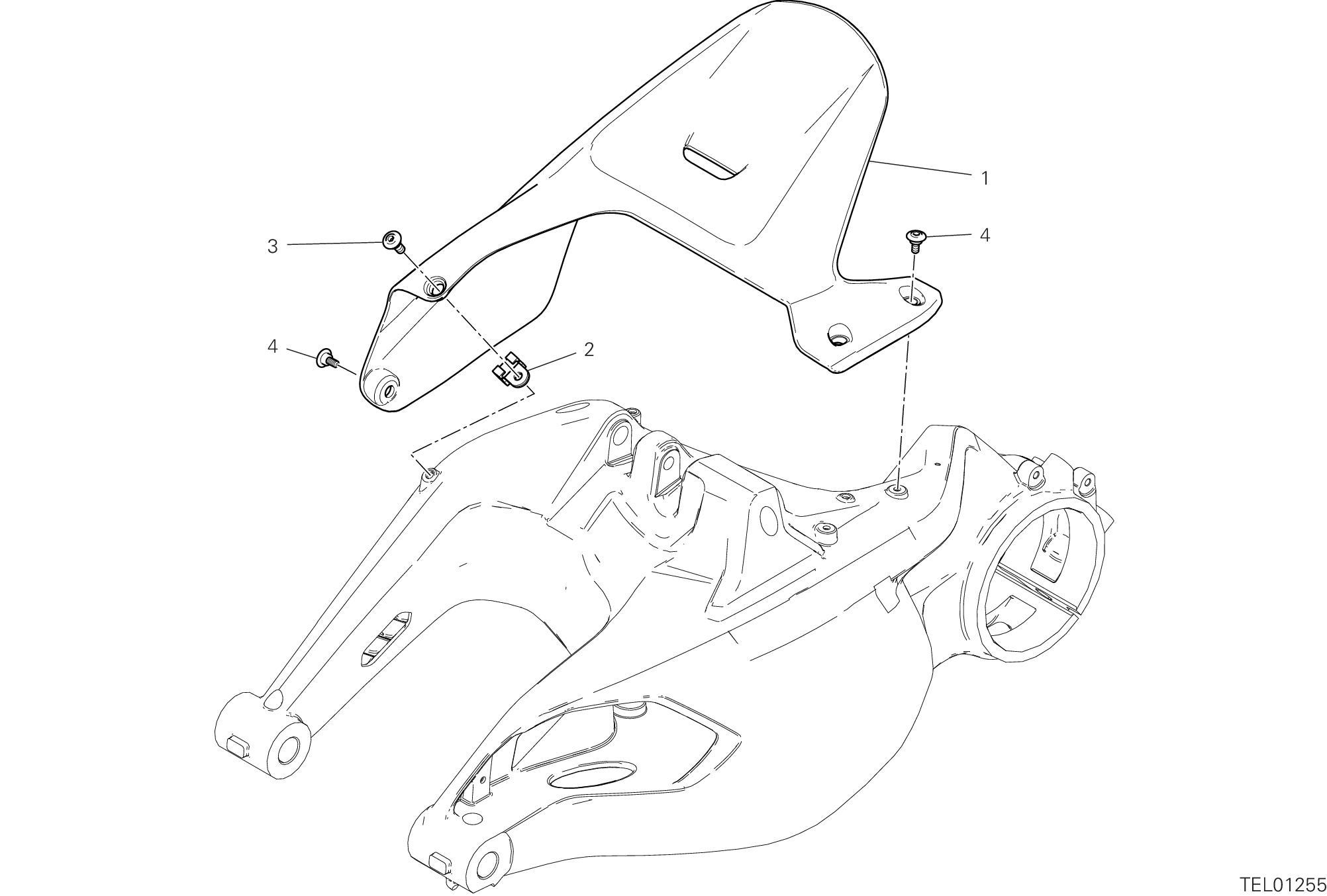 26A GARDE BOUE ARRIERE POUR DIAVEL 1260 2022