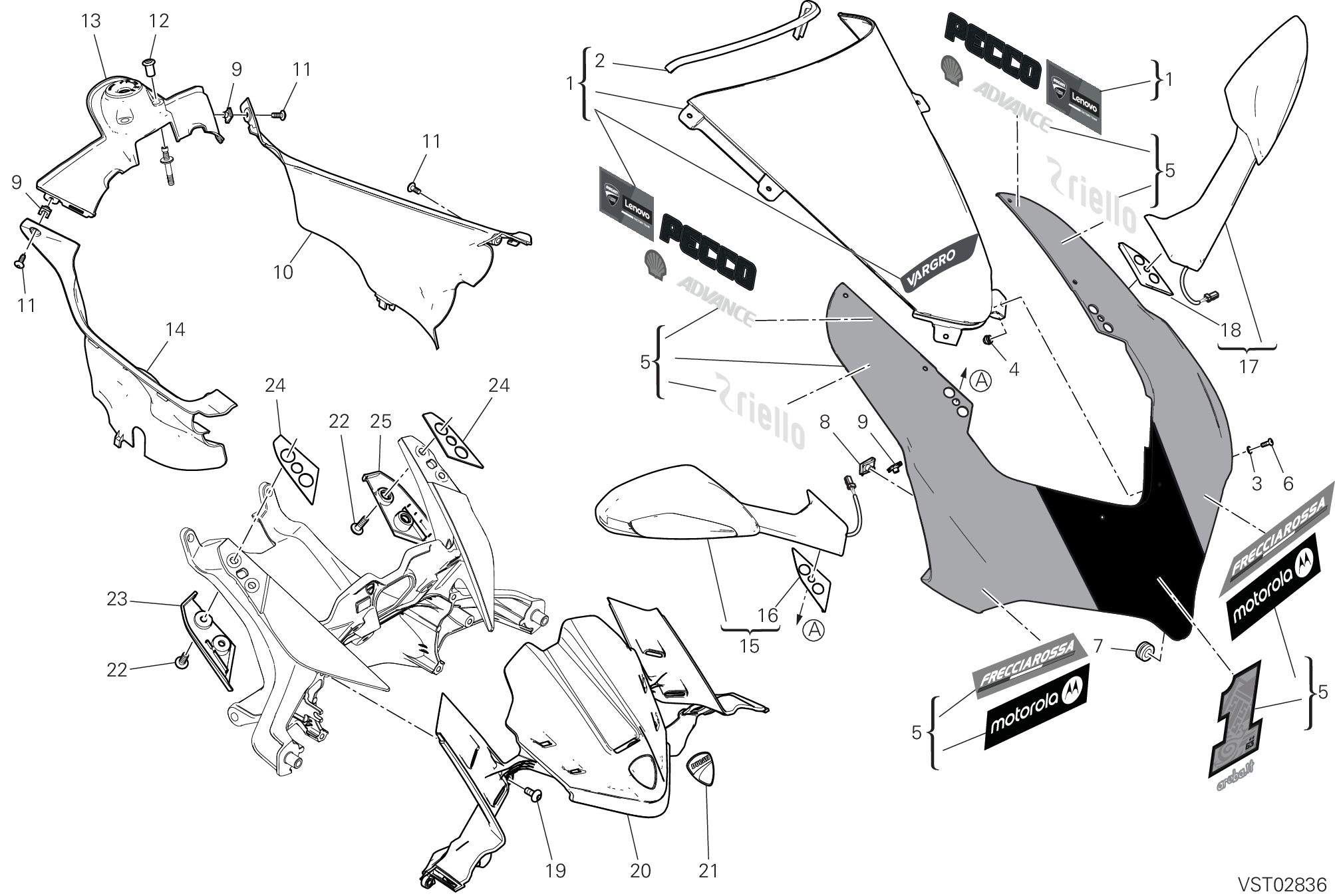 37A CAPOT AVANT POUR SUPERBIKE PANIGALE V4 2023 BAGNAIA WORLD CHAMPION REPLICA 2024