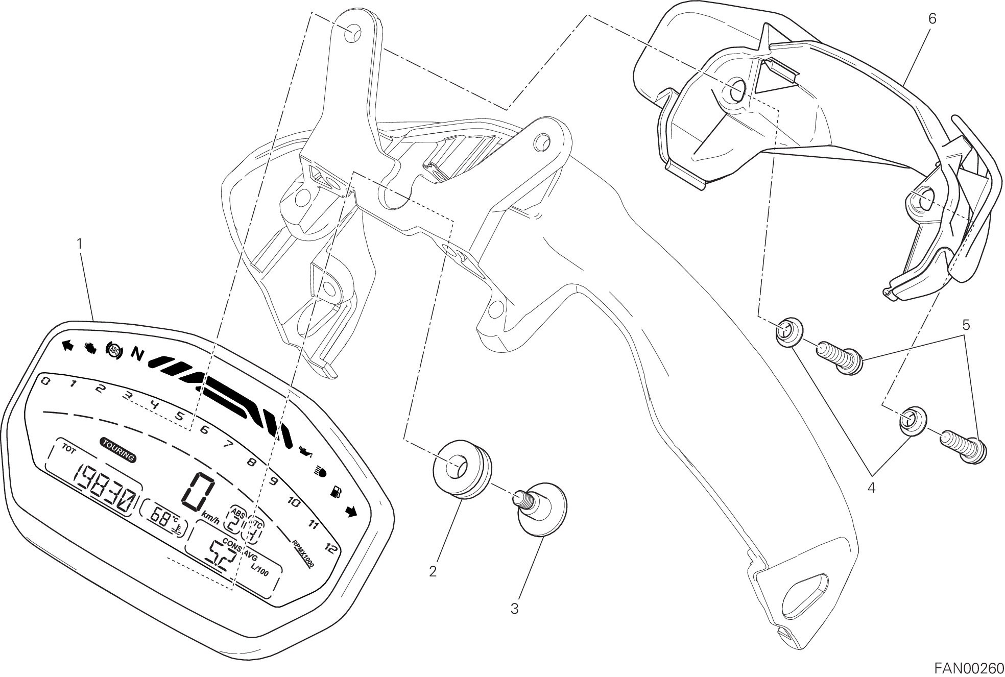 20A TABLEAU DE BORD POUR MONSTER 821 2015