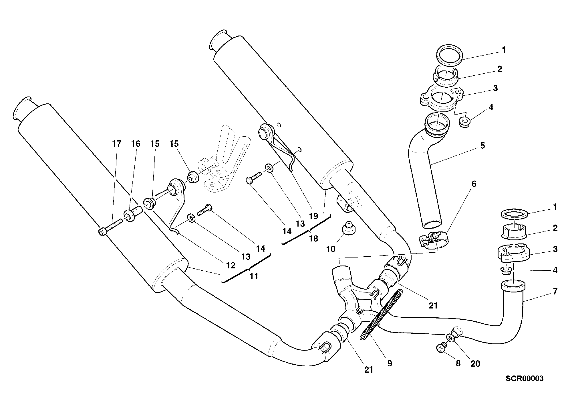 017 ECHAPPEMENT POUR SPORT TOURING ST2 1999