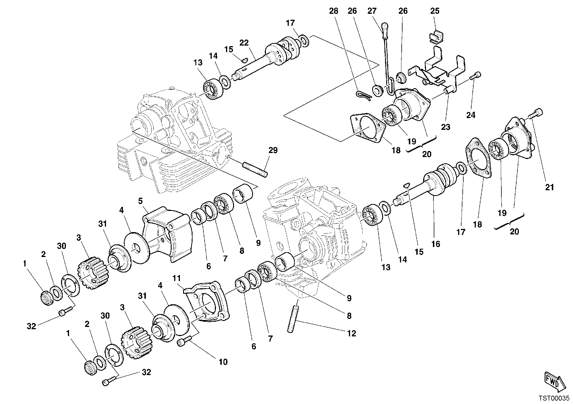 013 ARBRE A CAMES POUR SPORT TOURING ST2 2002