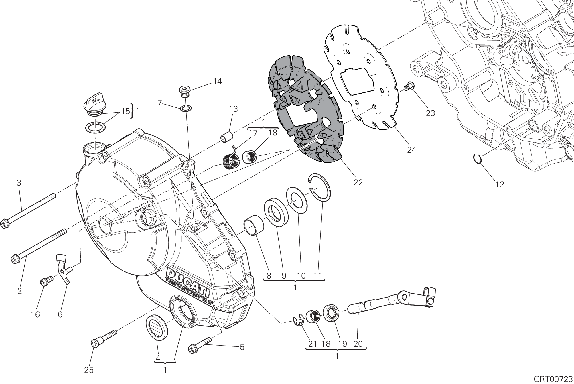 005 COUVERCLE EMBRAYAGE POUR HYPERMOTARD HYPERSTRADA 939 2016