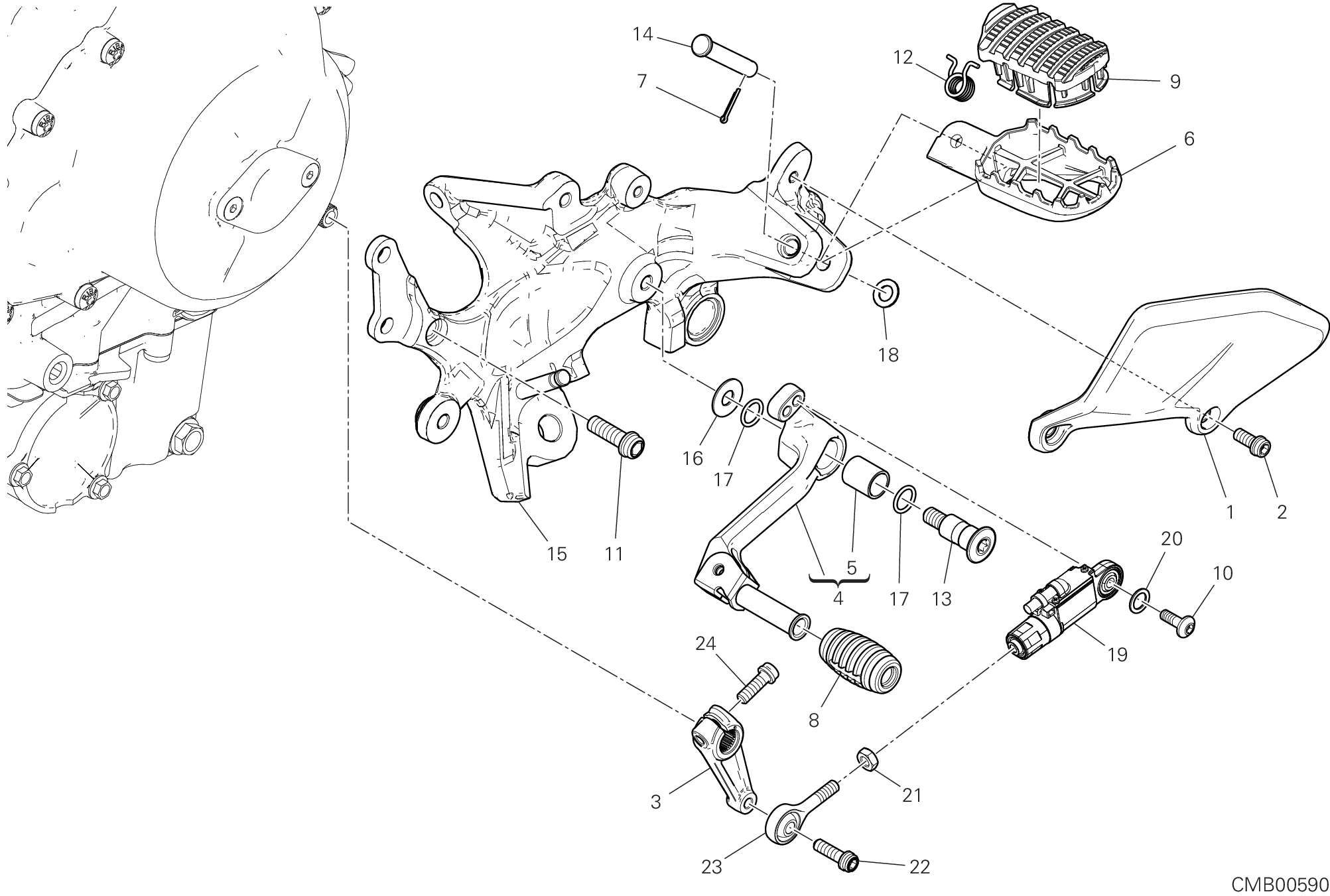 26A REPOSE PIED GAUCHE POUR MULTISTRADA V4 RALLY RADAR 2023