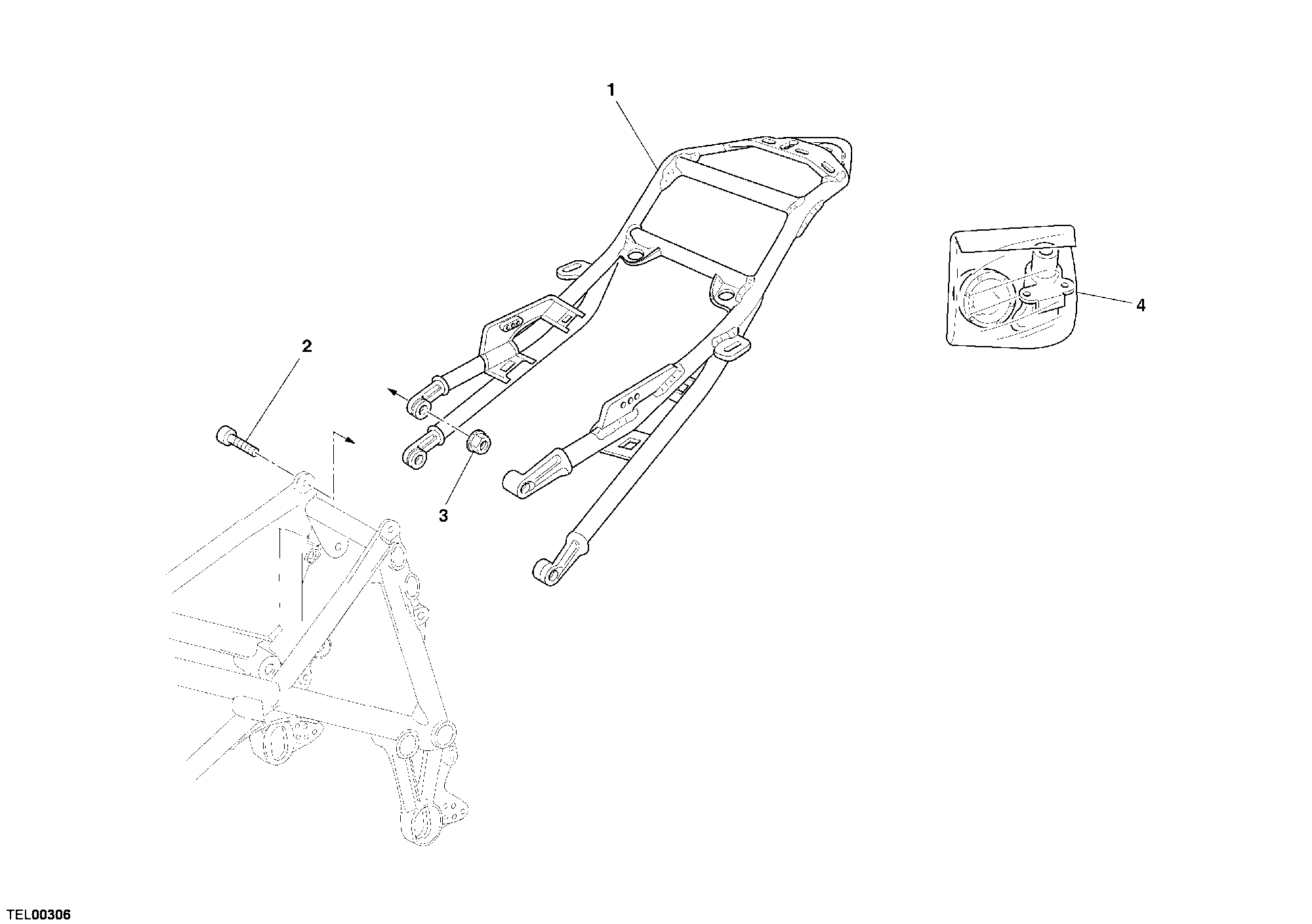 27A CADRE ARRIERE MONOPOSTO POUR SUPERBIKE 749 S 2005
