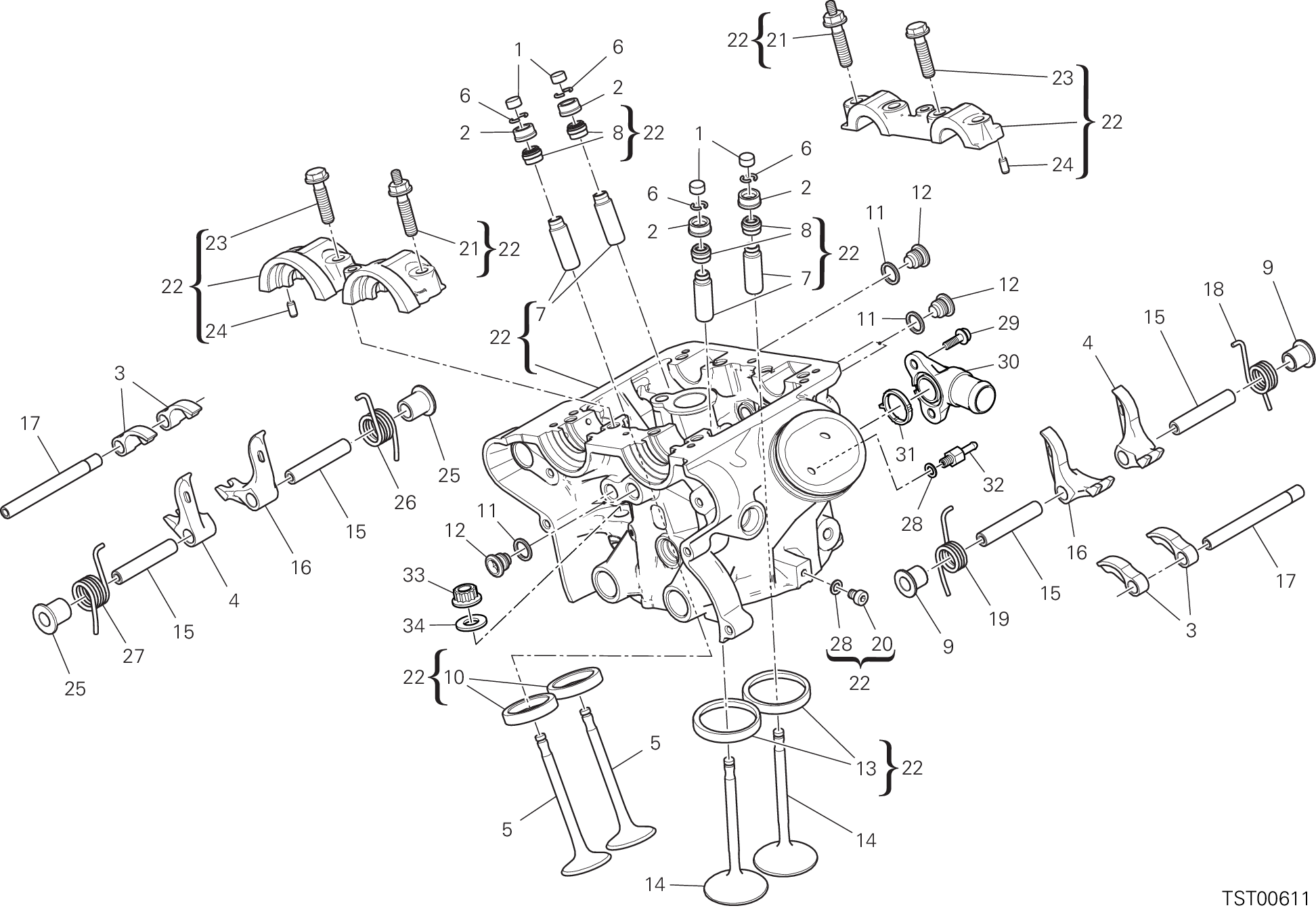 014 CULASSE VERTICALE POUR MULTISTRADA 1260 S ABS 2020