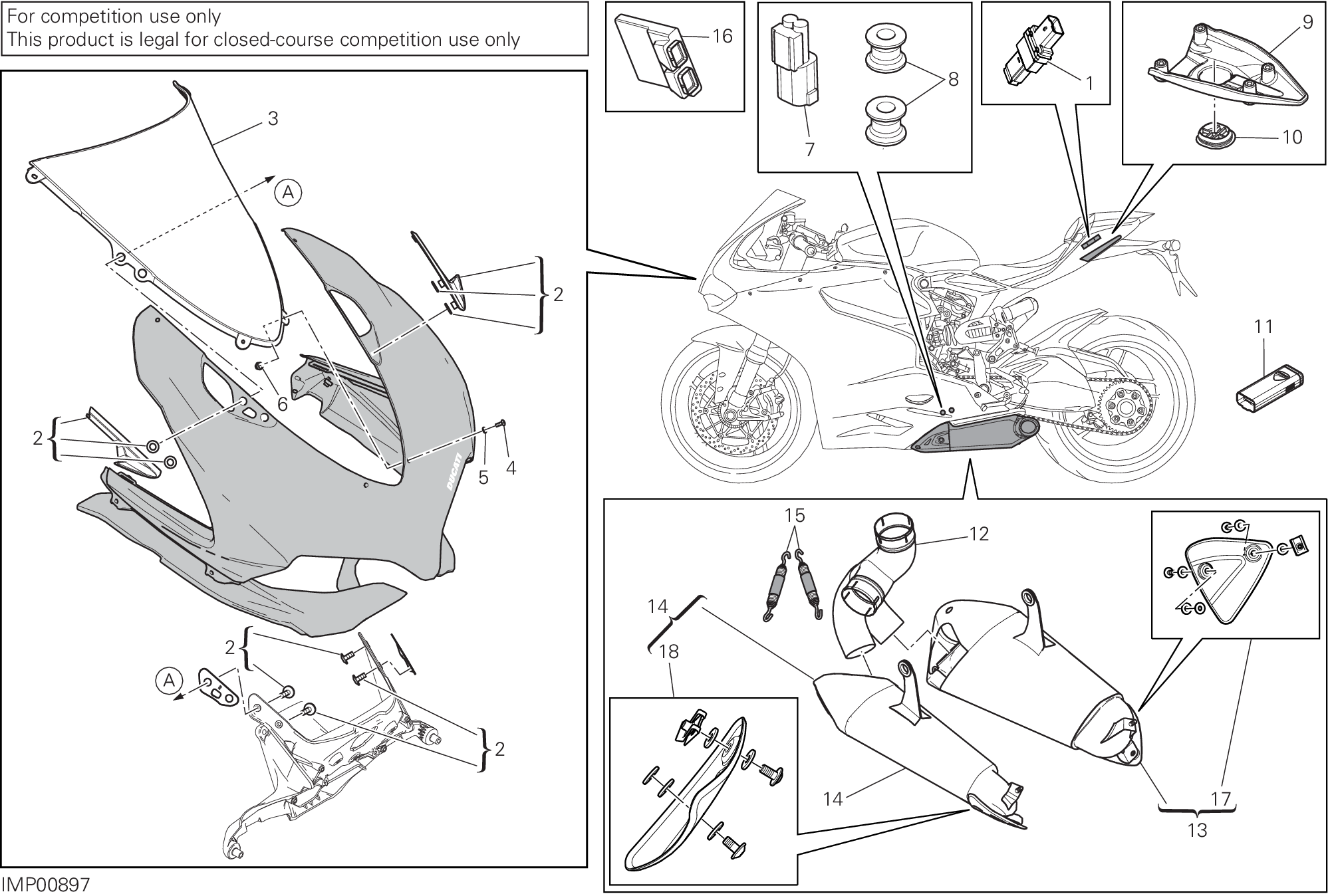 34B ACCESSOIRES POUR SUPERBIKE 1199 PANIGALE SUPERLEGGERA 2014