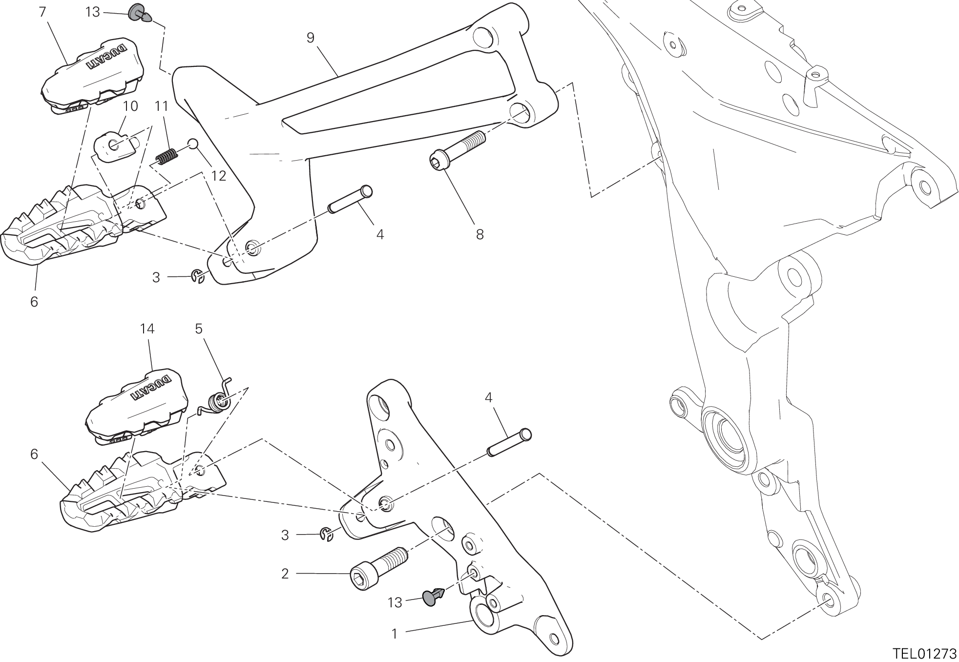 27D REPOSE PIEDS DROIT POUR MULTISTRADA 950 S 2020