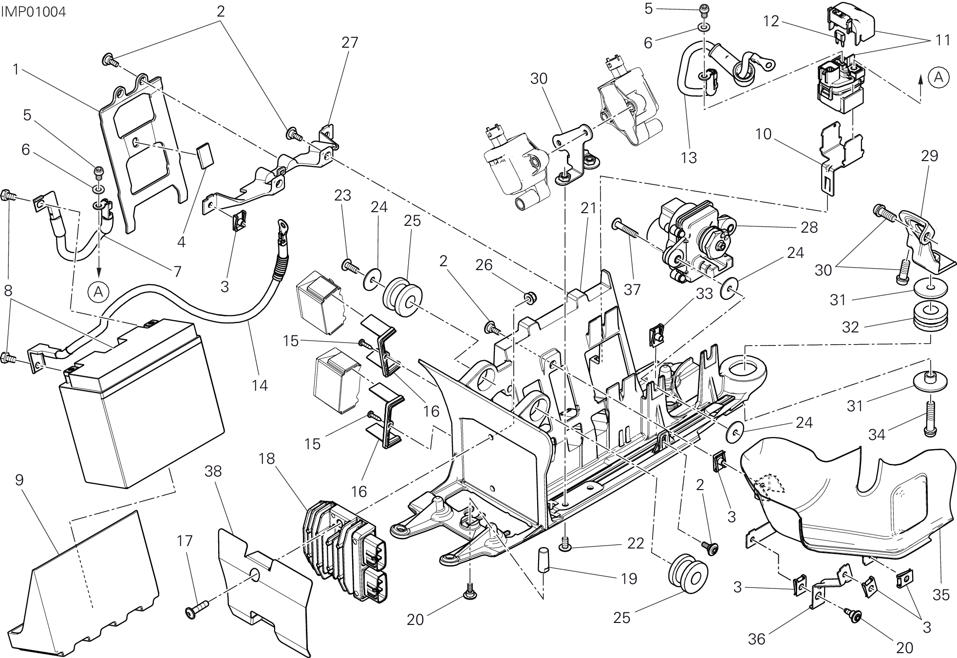 018 SUPPORT BATTERIE POUR XDIAVEL S 2017