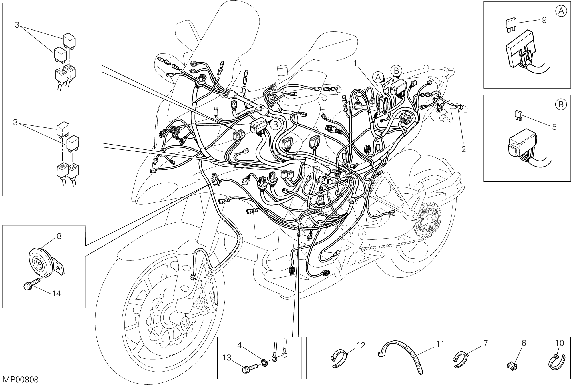 18B FAISCEAU DE FILS POUR MULTISTRADA 1200 ABS 2014