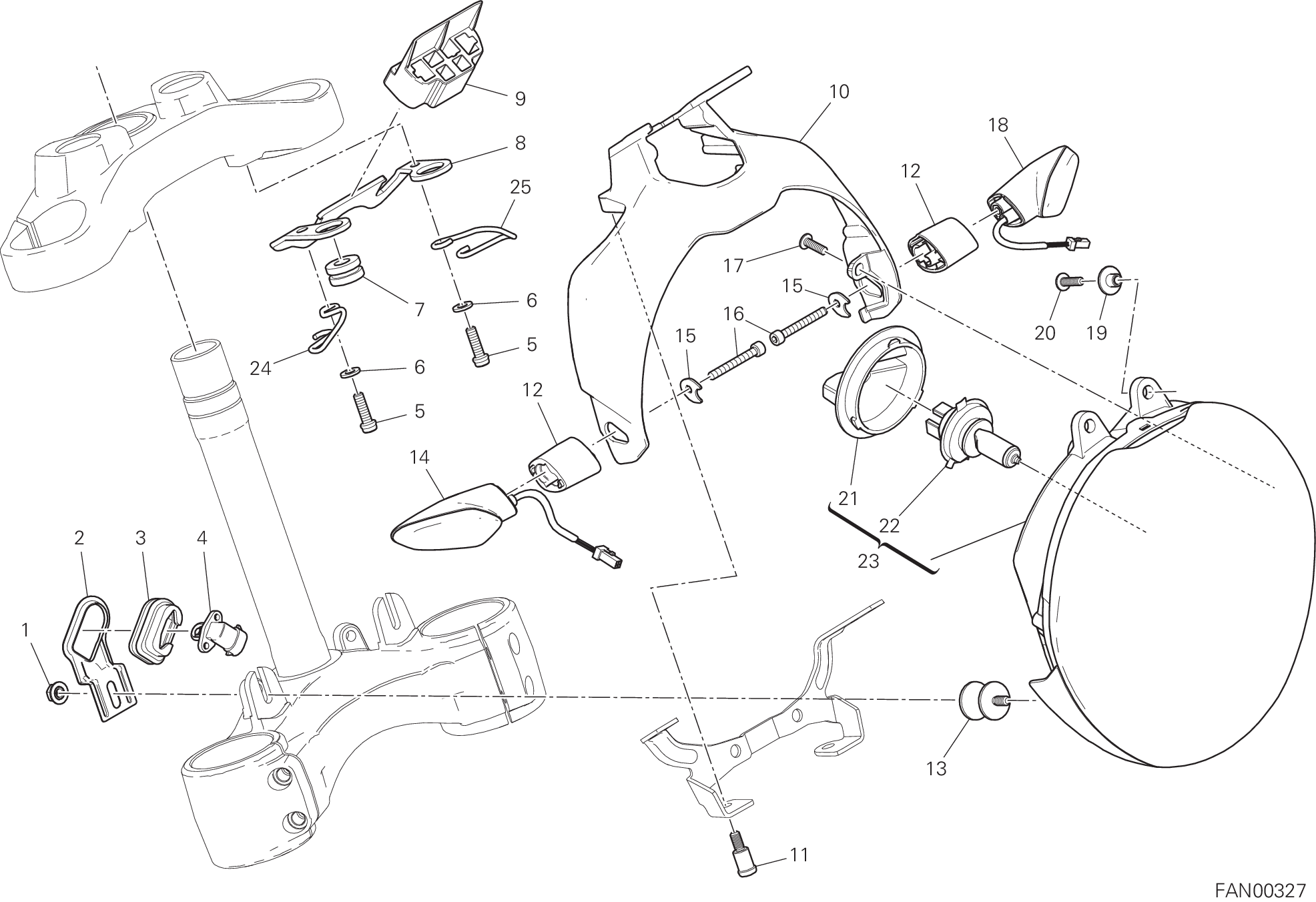 020 FEU AVANT POUR MONSTER 1200 R 2018