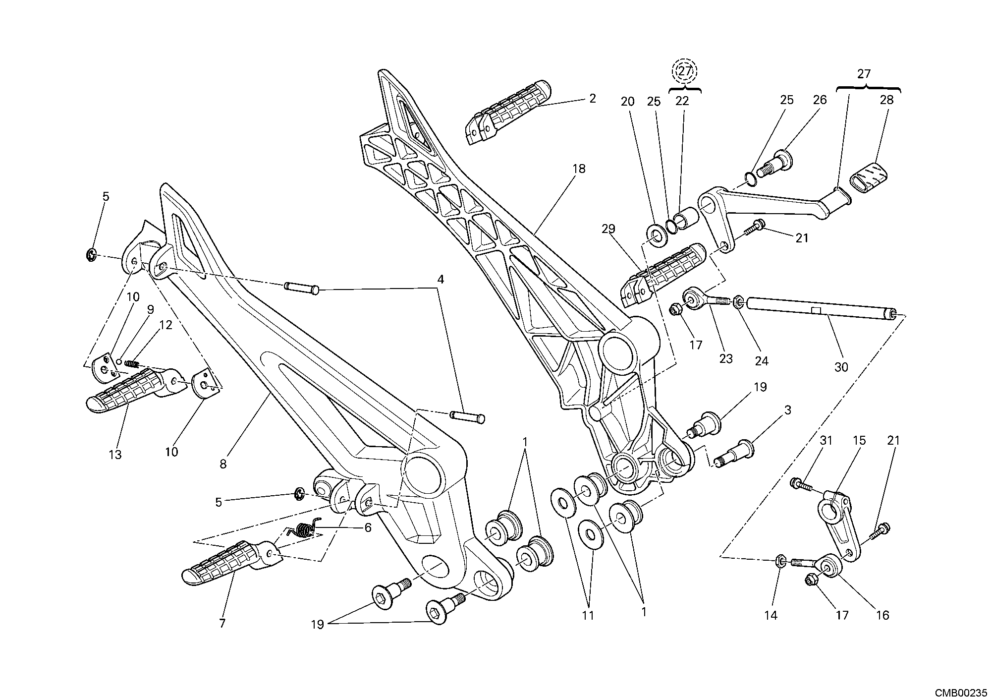 031 REPOSE PIEDS POUR MONSTER 696 ABS 2011