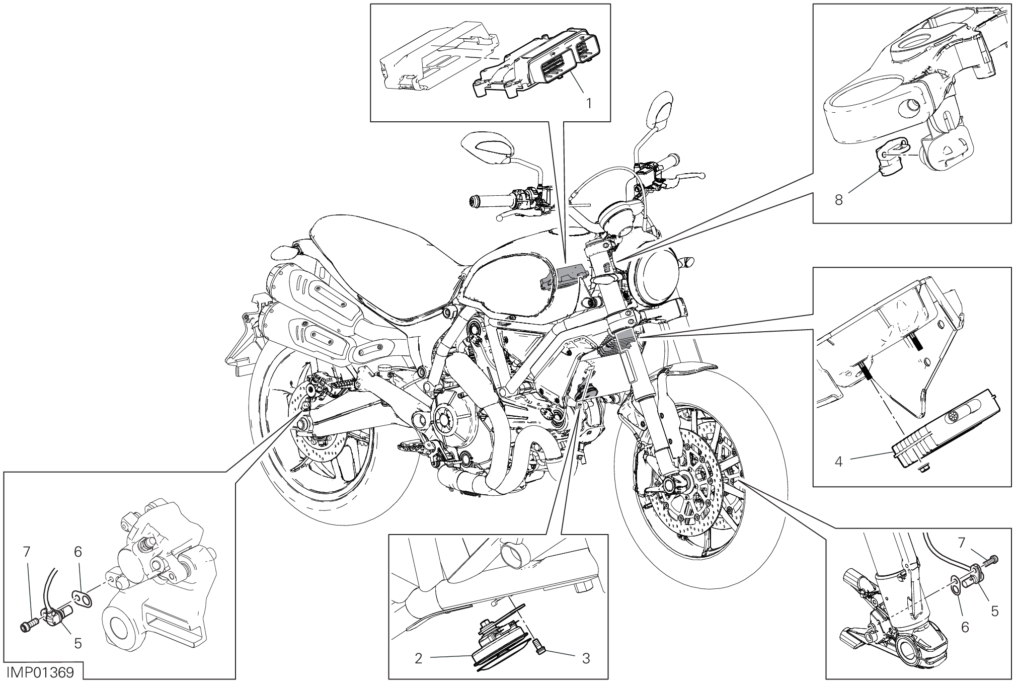 13D DISOISITIF ELECTRIQUES POUR SCRAMBLER 1100 DARK PRO 2021