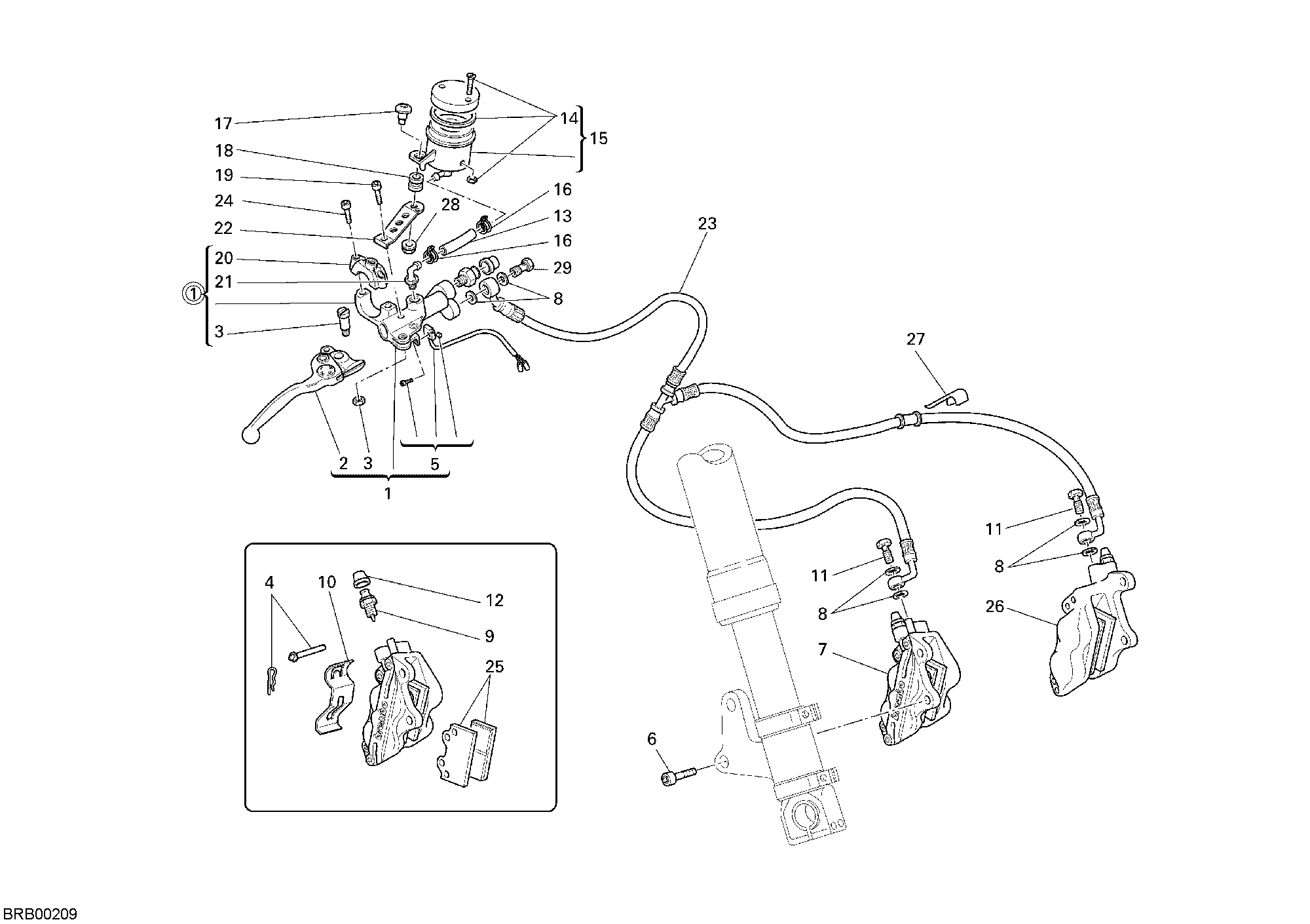 029 SYSTEME DE FREIN AVANT POUR MONSTER S2R 1000 2007