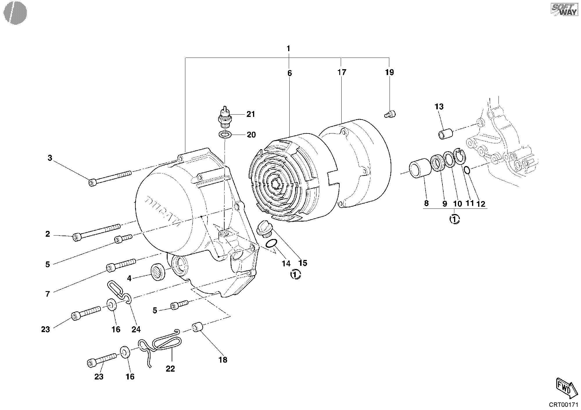 005 COUVERCLE EMBRAYAGE POUR SUPERSPORT 800 SS 2004