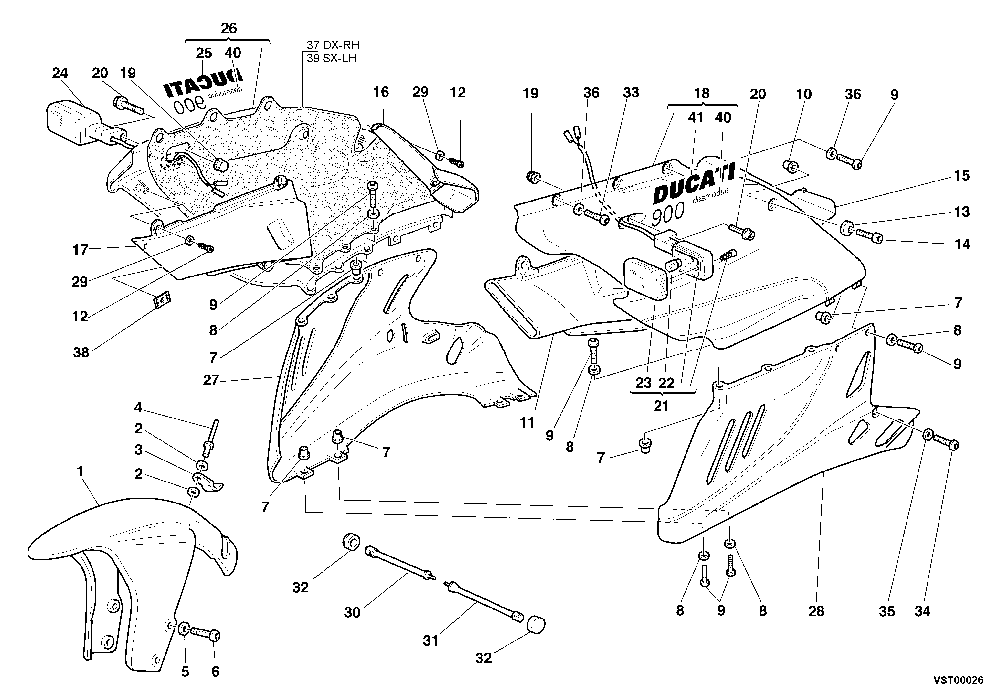040 HABILLAGE POUR SUPERSPORT 900 SS 2001
